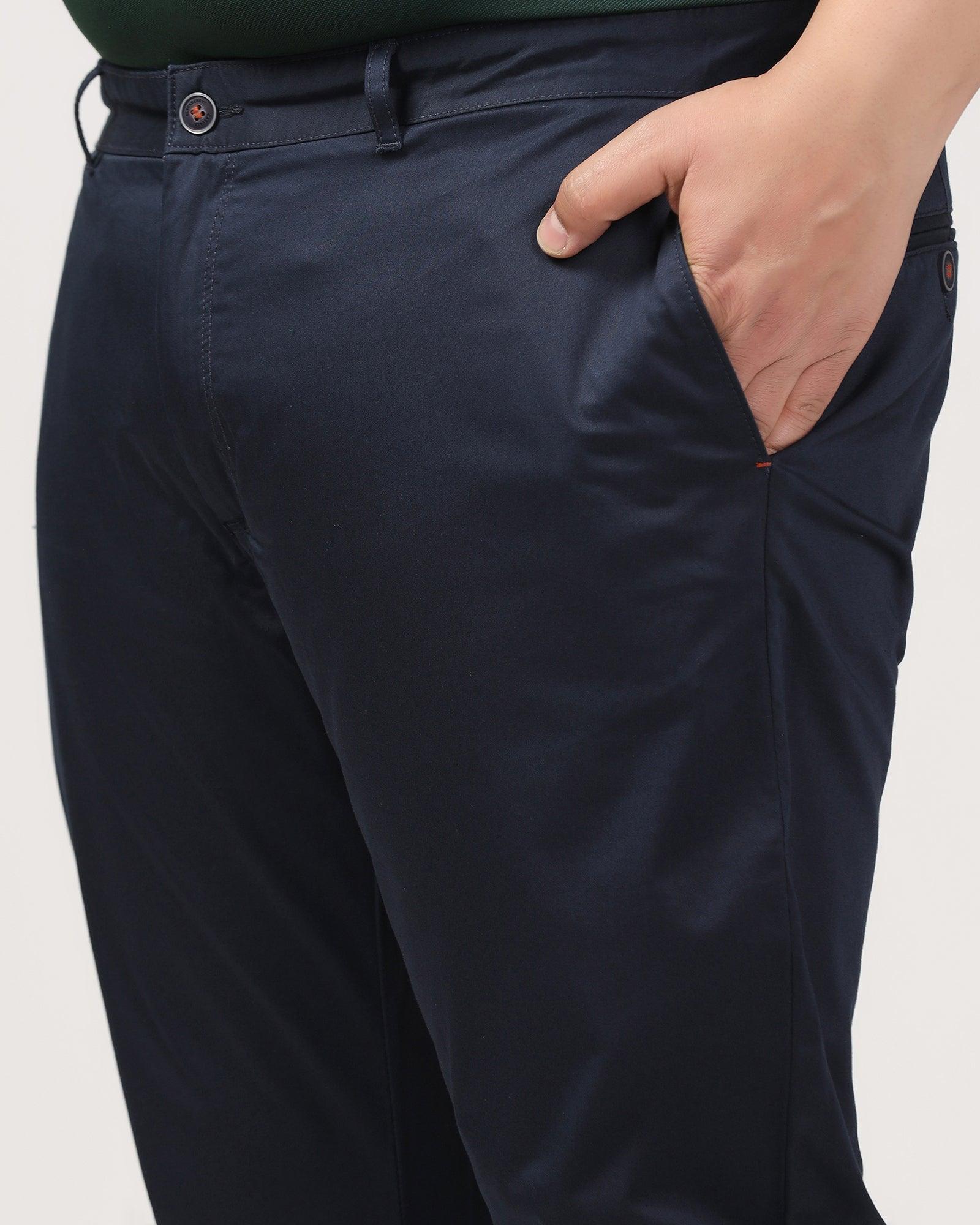 Slim Comfort B-95 Casual Twilight Navy Solid Khakis - Kolt - Image 10