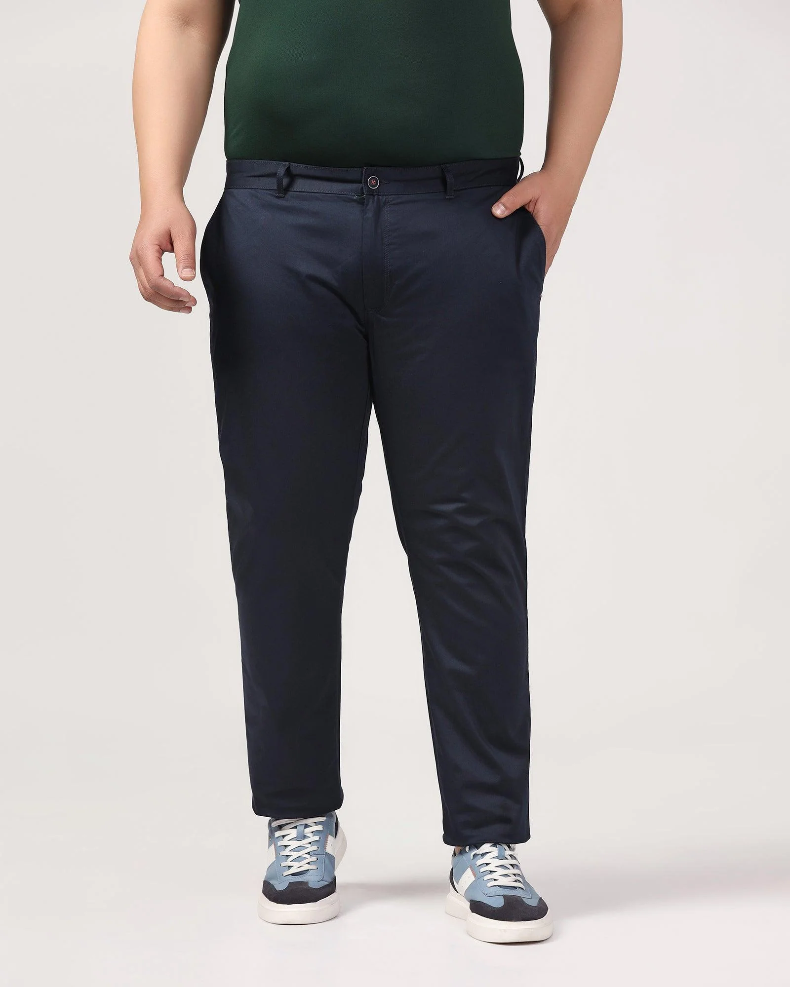 Slim Comfort B-95 Casual Twilight Navy Solid Khakis - Kolt - Image 7