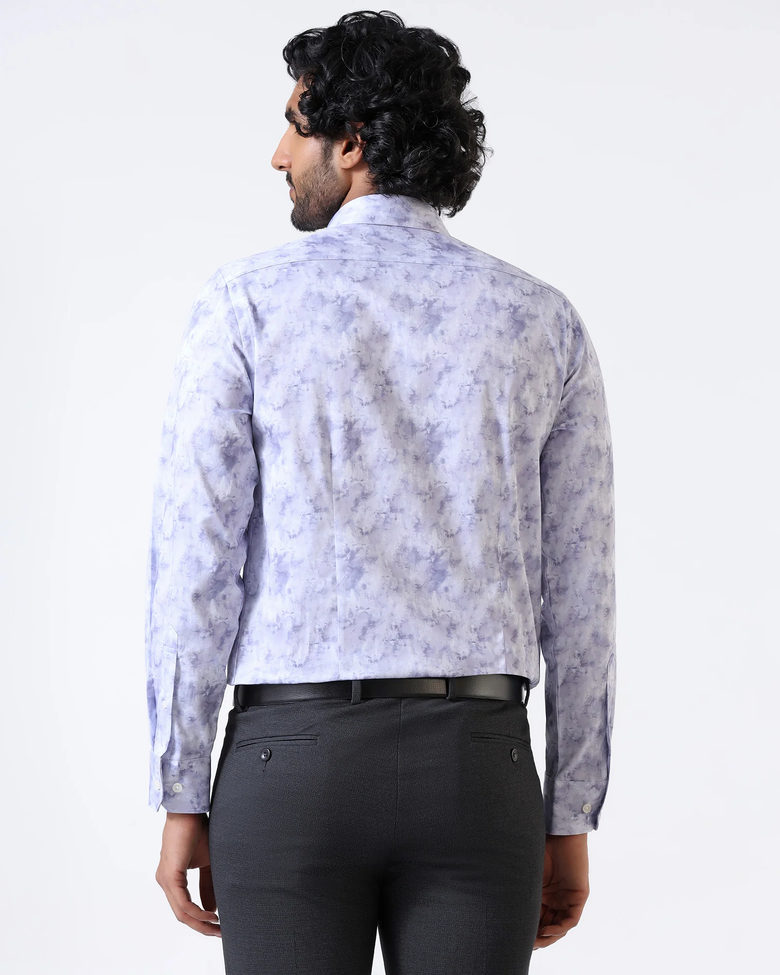 Lavender Abstract Printed Shirt - Piano - Image 2