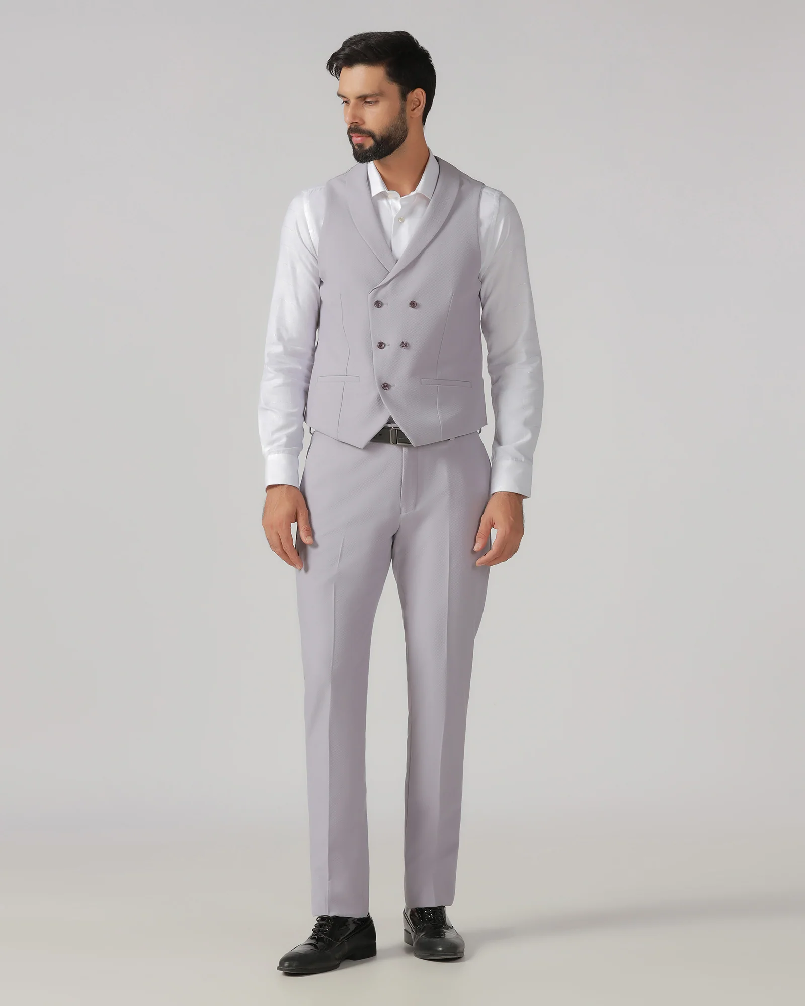 Lavender Three Piece Textured Suit - Heddle - Image 5