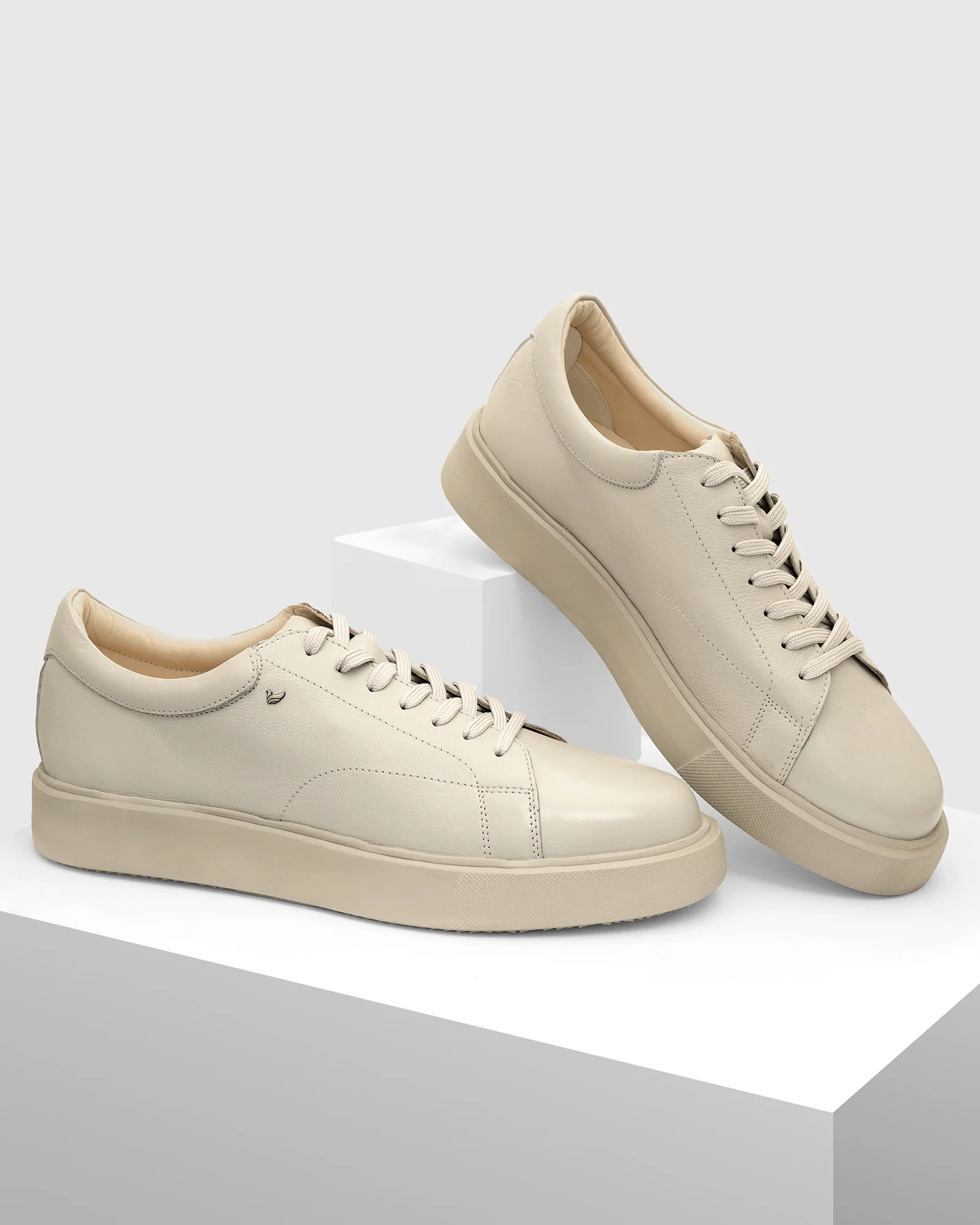 Leather Acru Solid Sneakers - Vosil - Image 8