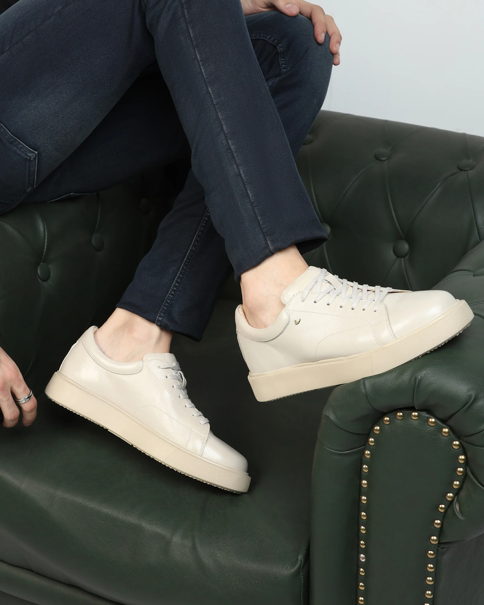 Leather Acru Solid Sneakers - Vosil - Image 9