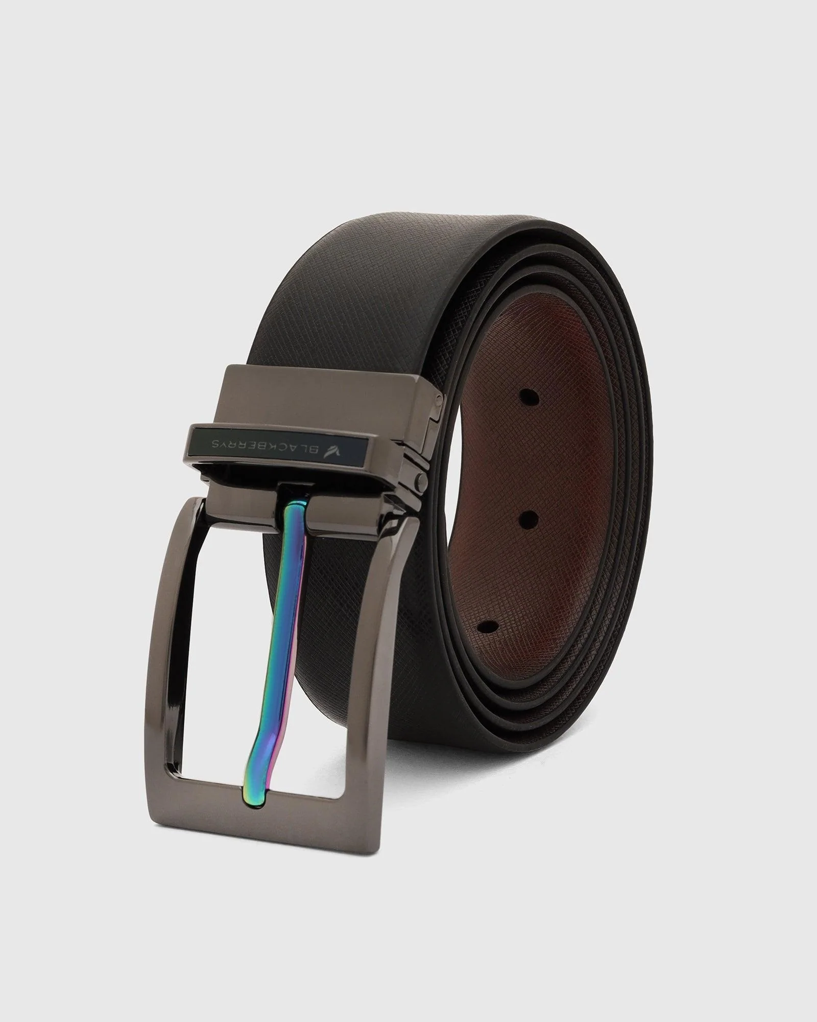 Leather Reversible Black & Brown Solid Belt - Urko - Image 4