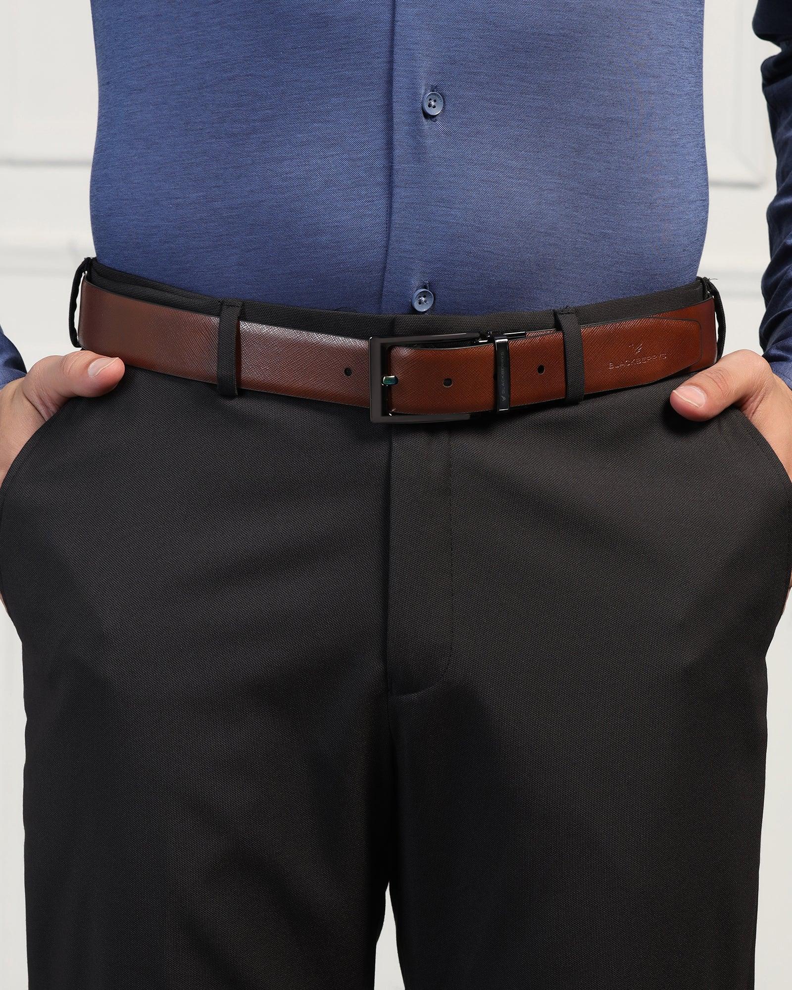 Leather Reversible Black & Brown Solid Belt - Urko - Image 7