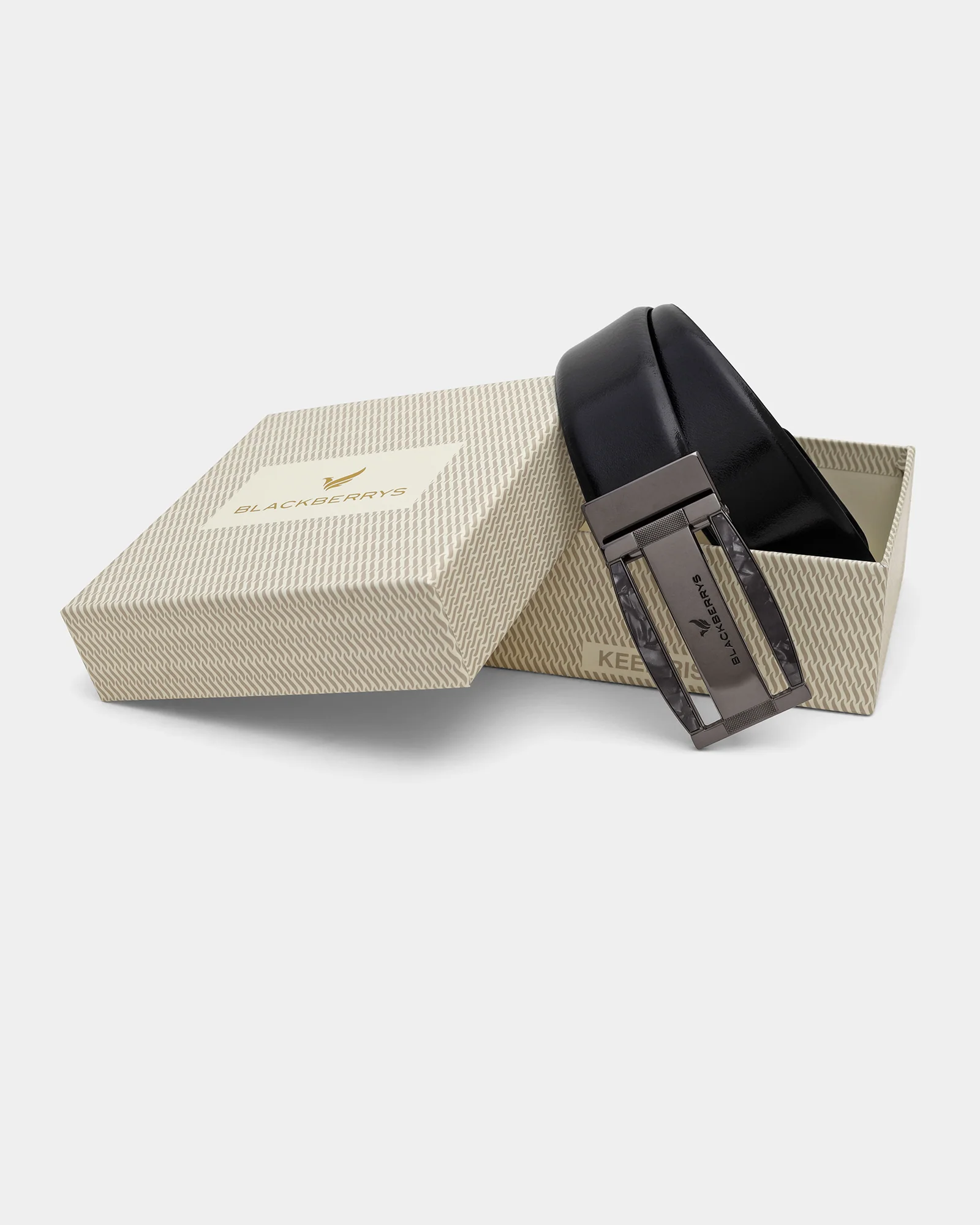 Leather Black Solid Belt - Alnoite - Image 5