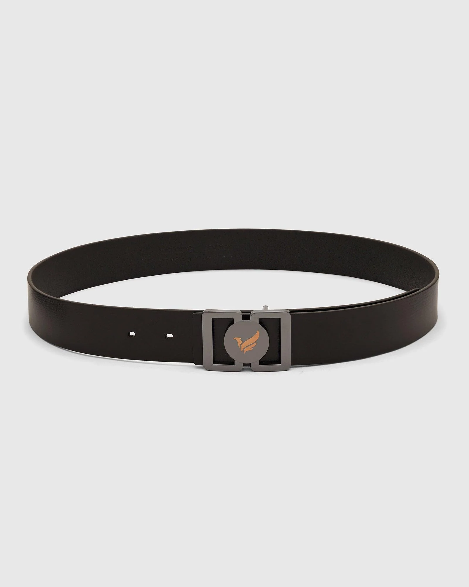 Leather Black Solid Belt - Umiro - Image 4