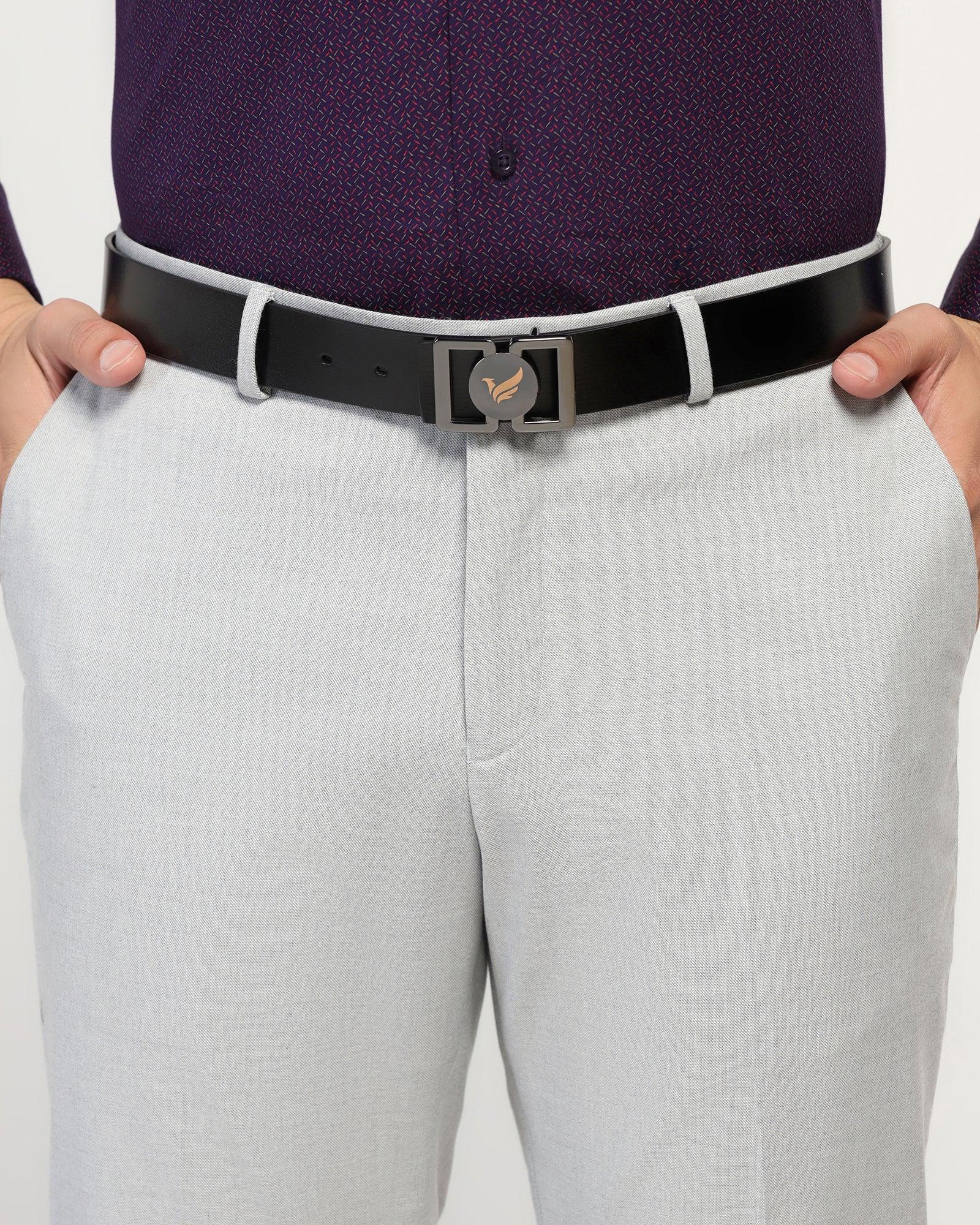 Leather Black Solid Belt - Umiro - Image 5