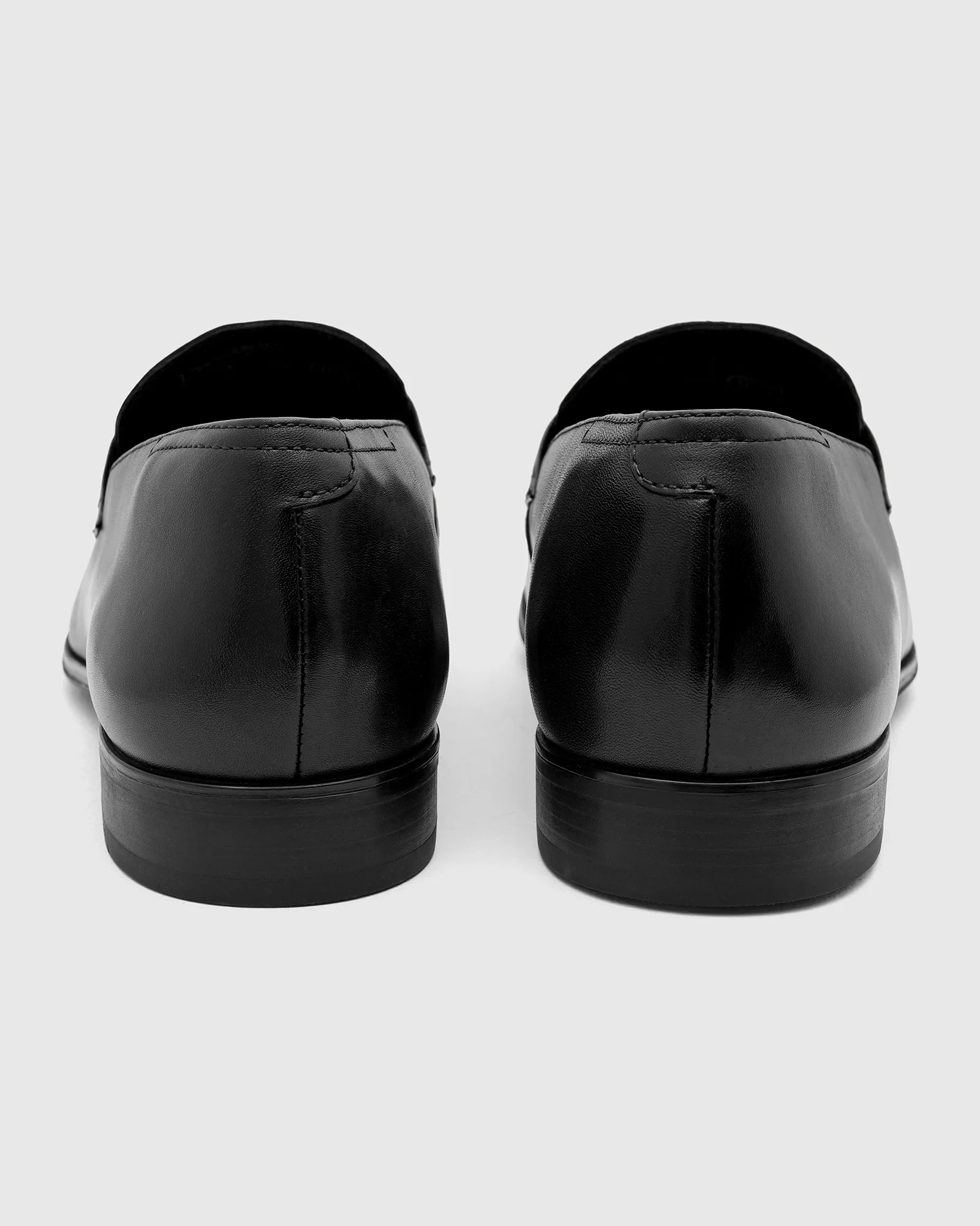 Leather Black Solid Slip On Shoes - Vice - Image 5