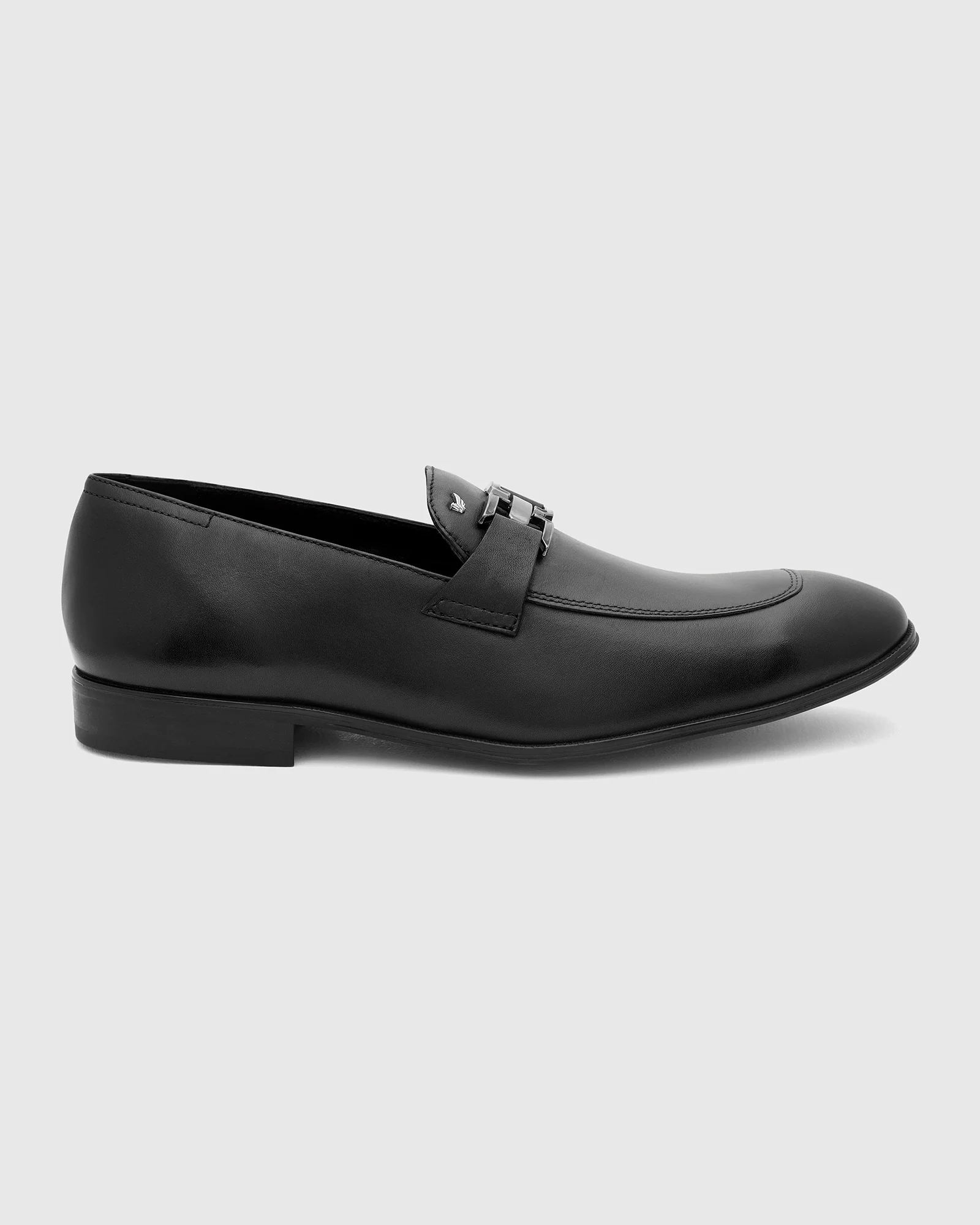 Leather Black Solid Slip On Shoes - Vice - Image 6