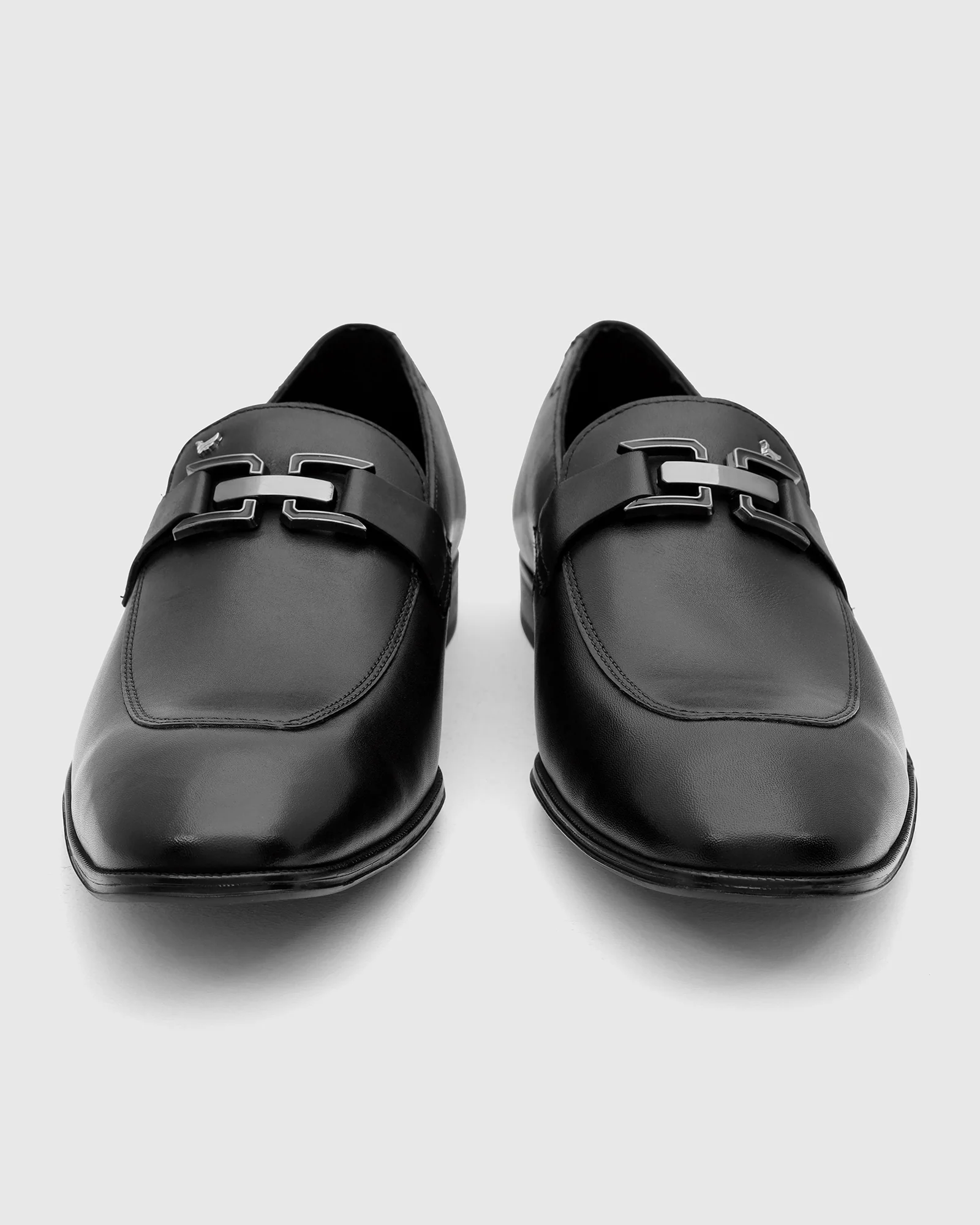 Leather Black Solid Slip On Shoes - Vice - Image 7