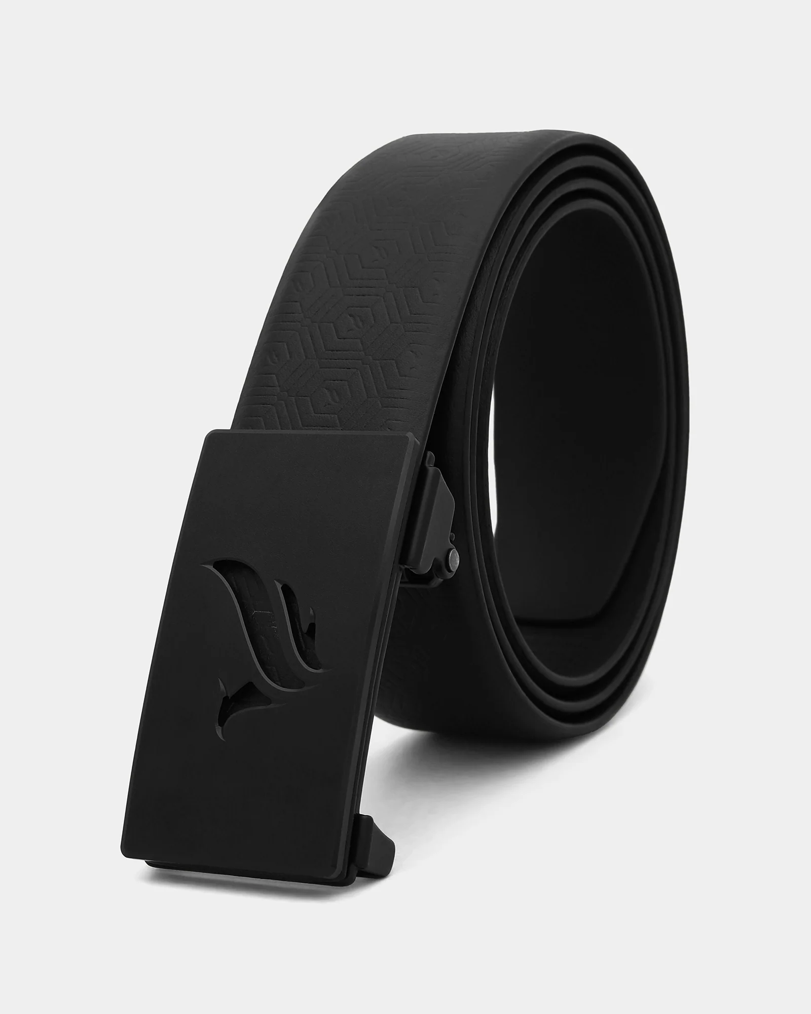 Leather Black Textured Belt - Adamellite - Image 3