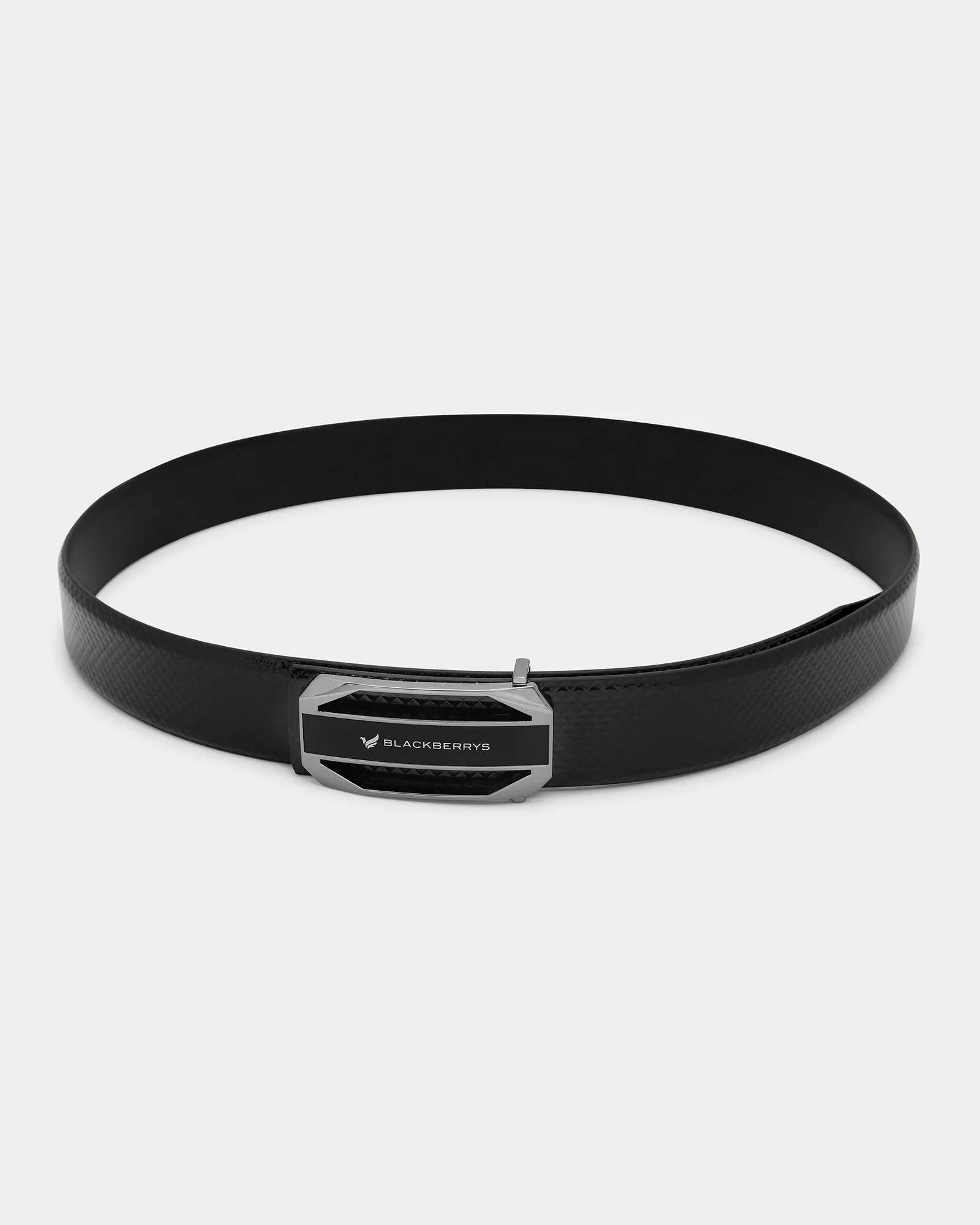 Leather Black Textured Belt - Amicola - Image 4
