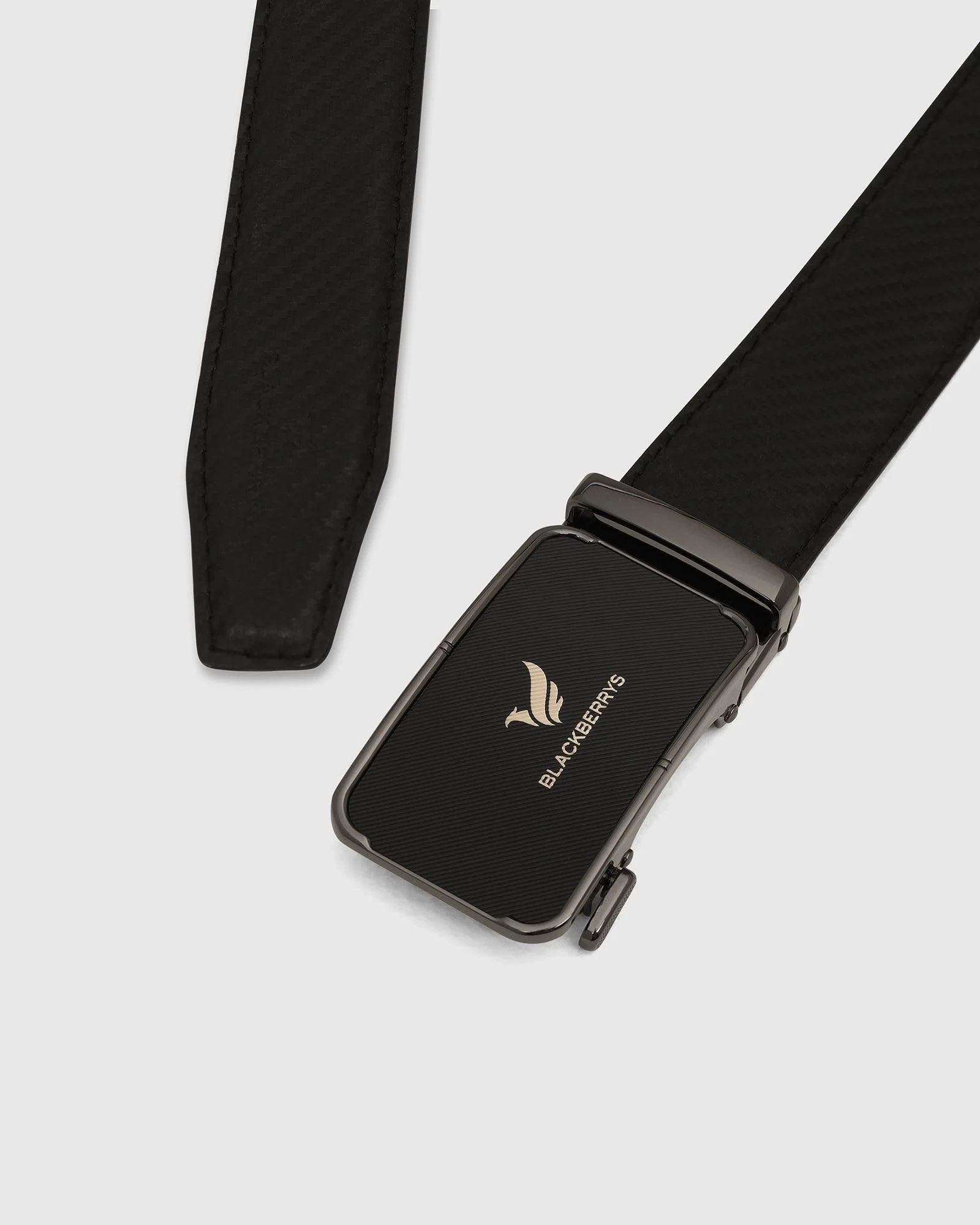 Leather Black Textured Belt - Unicore - Image 2