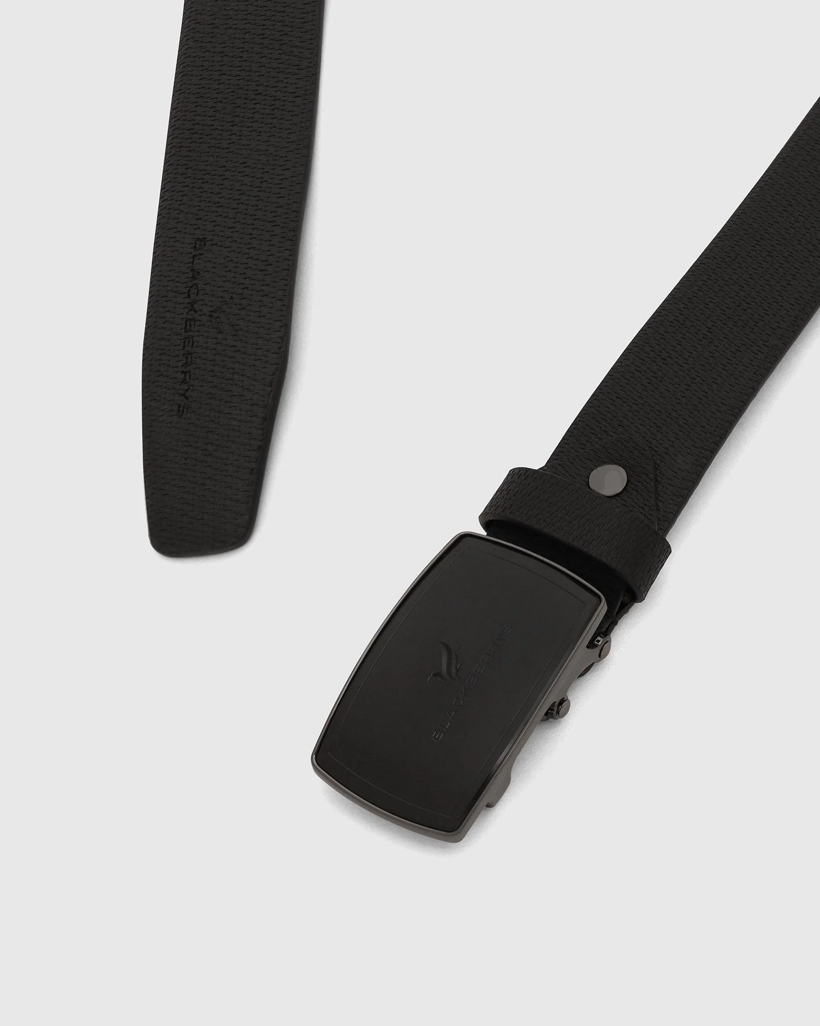 Leather Black Textured Belt - Urseth - Image 2