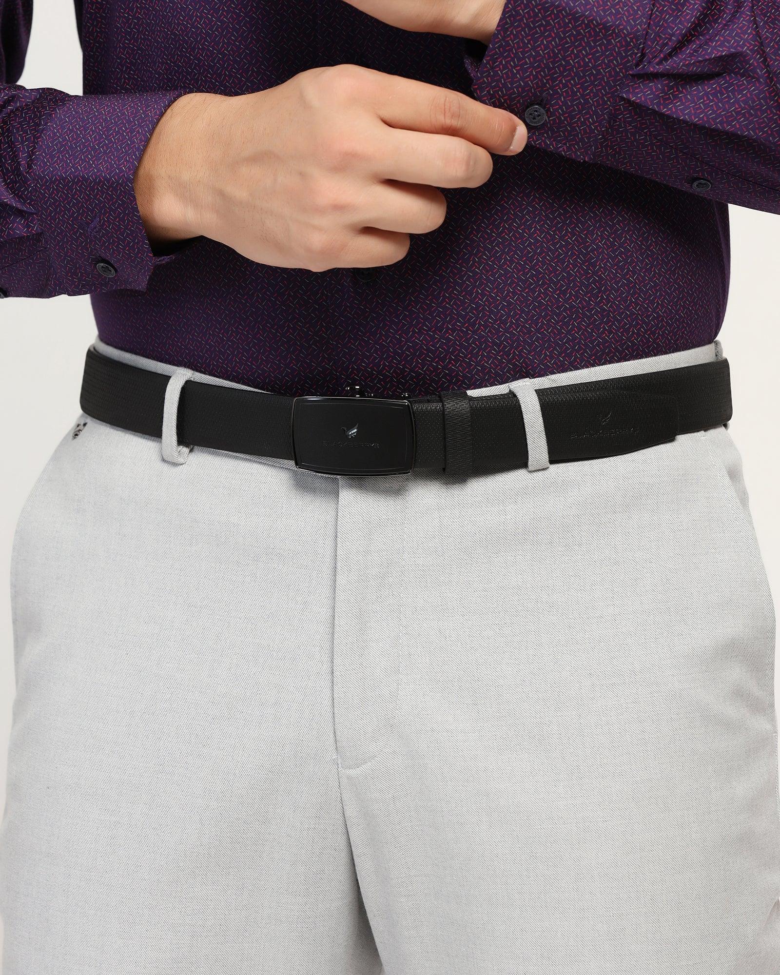 Leather Black Textured Belt - Urseth - Image 5