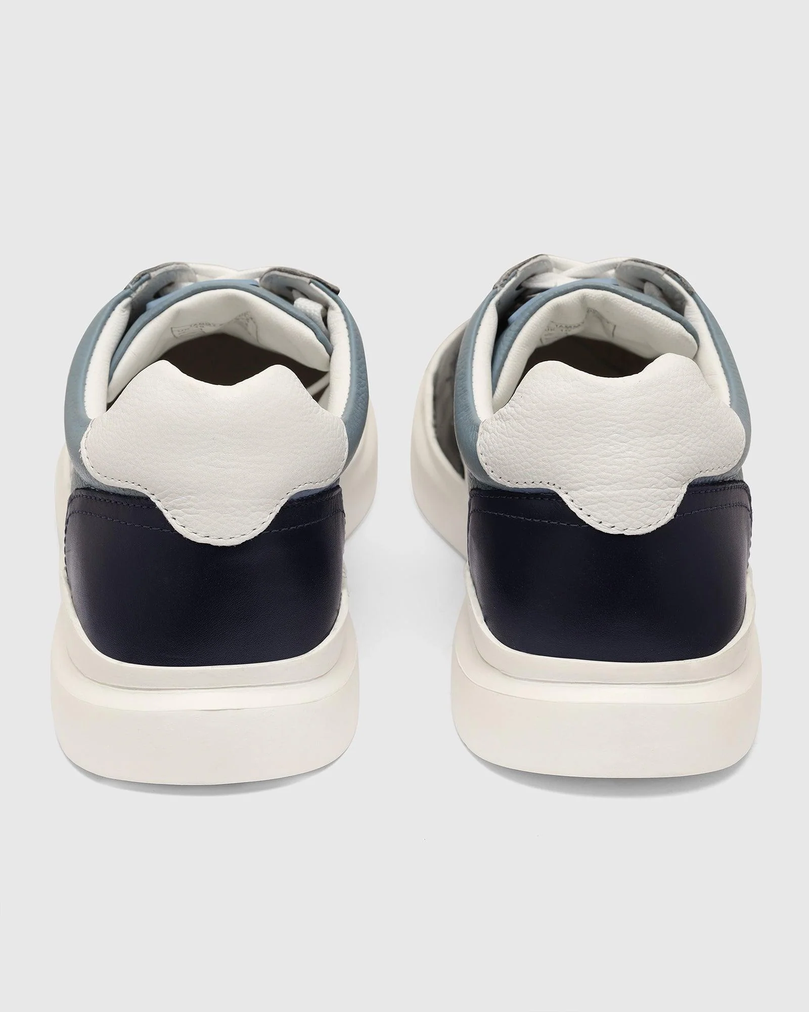 Leather Blue Solid Sneakers - Tammy - Image 5