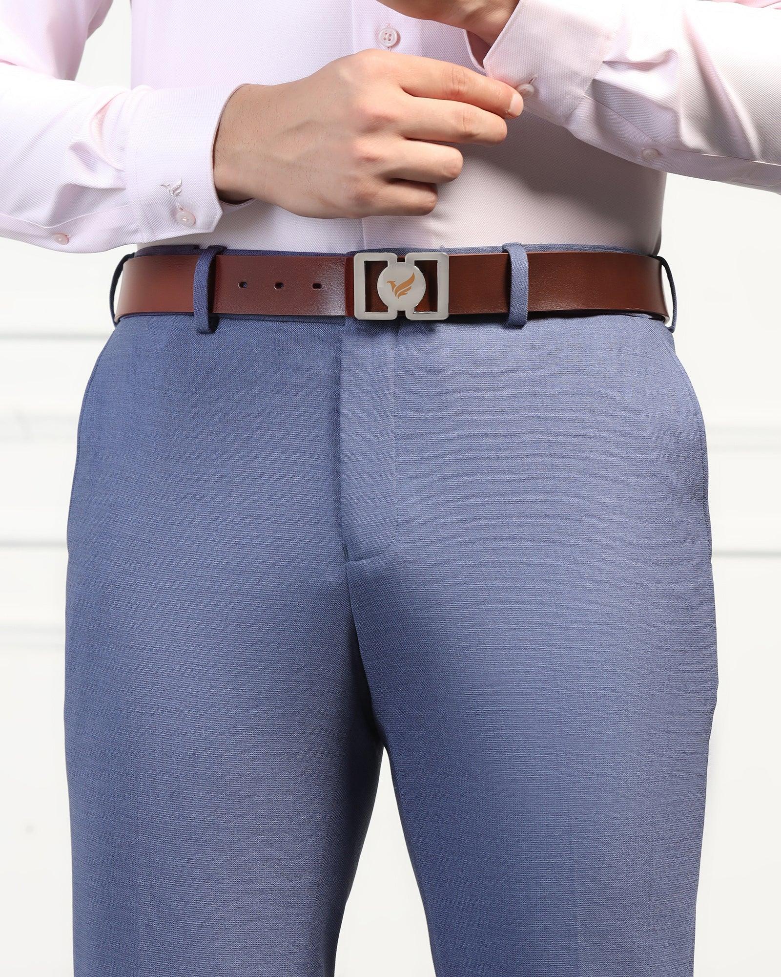 Leather Brown Solid Belt - Umiro - Image 5
