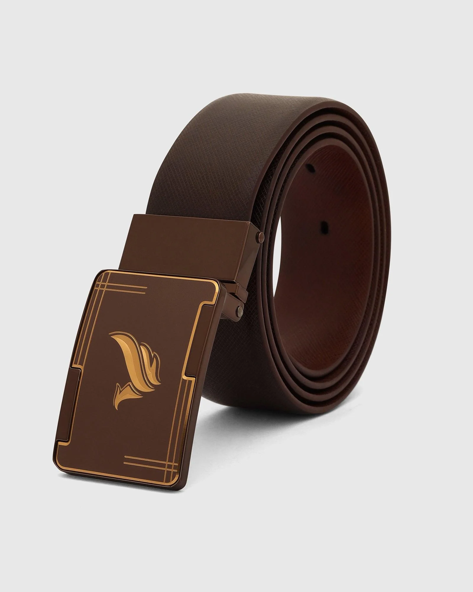 Leather Reversible Brown & Tan Solid Belt - Ulron - Image 4