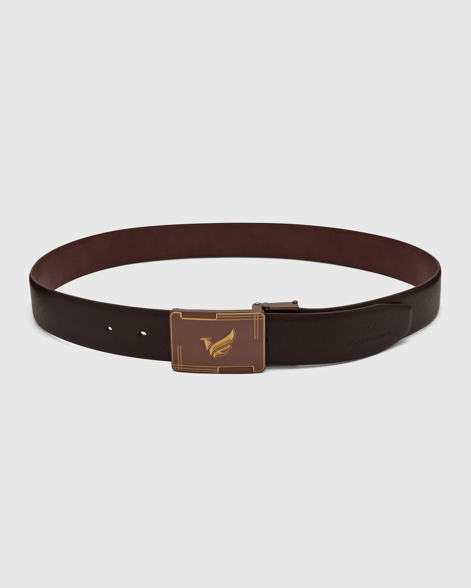 Leather Reversible Brown & Tan Solid Belt - Ulron - Image 5