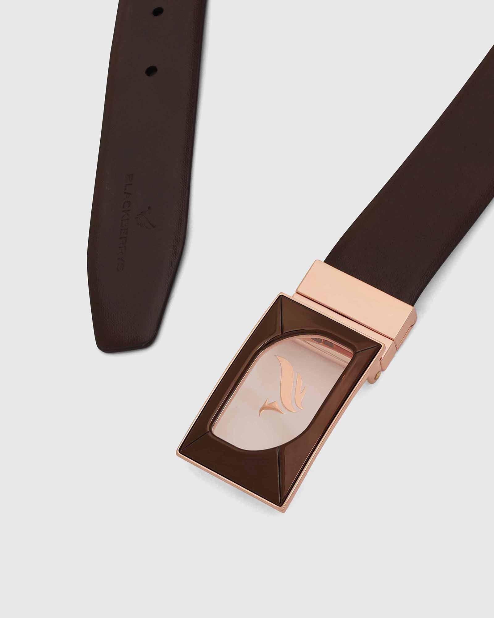 Leather Reversible Brown & Tan Solid Belt - Urimon - Image 2