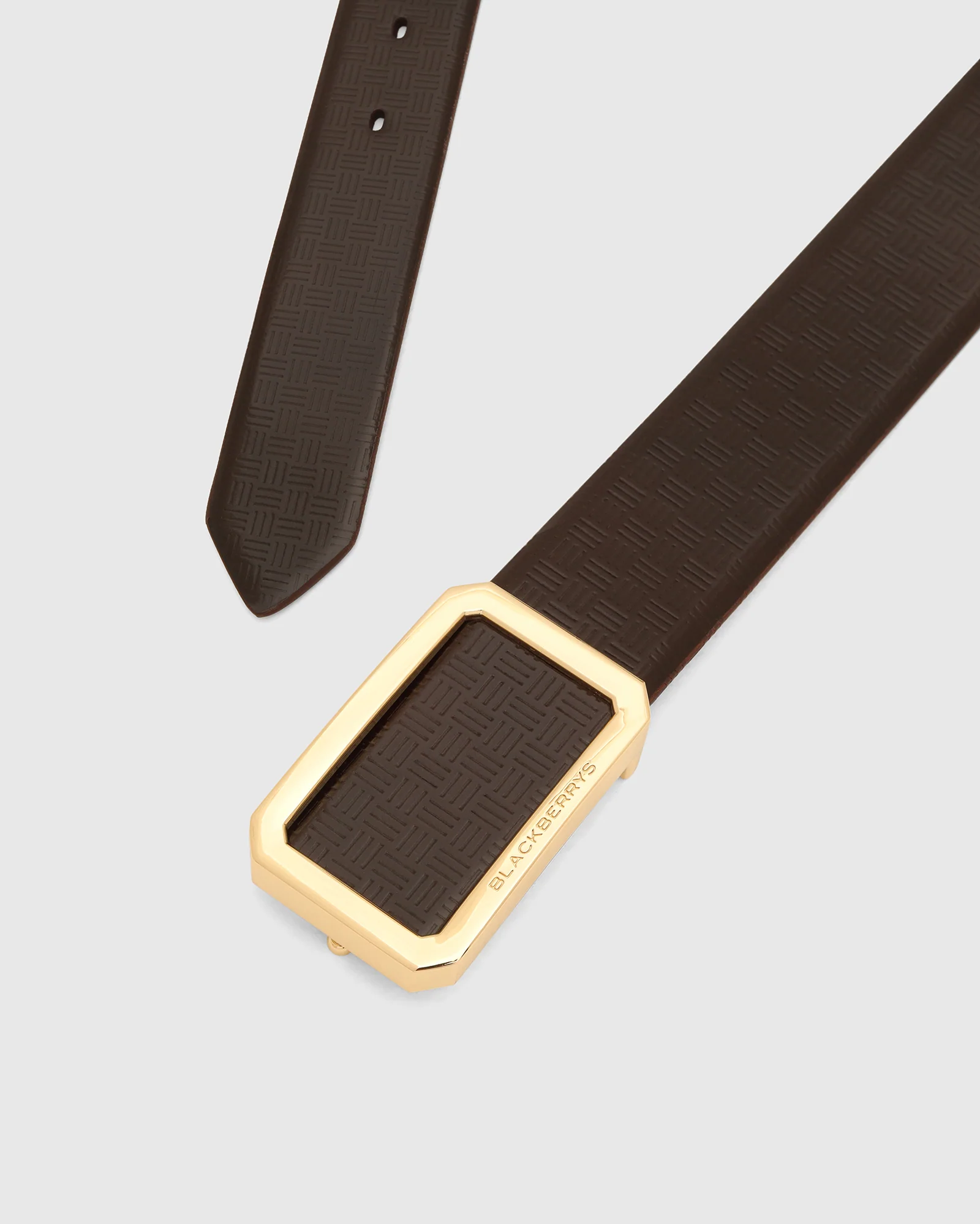 Leather Brown Textured Belt - 9Veran - Image 2