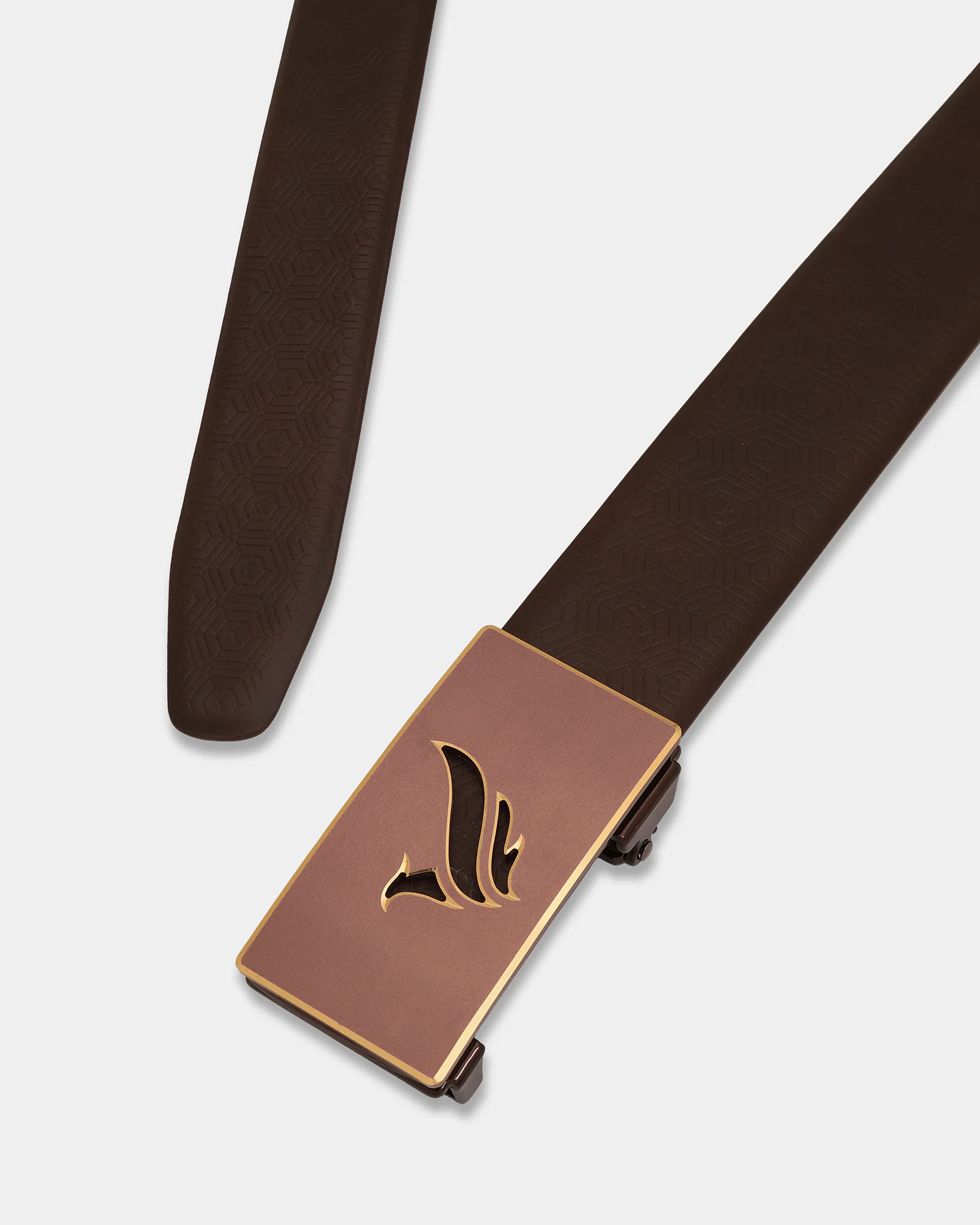 Leather Brown Textured Belt - Adamellite - Image 2