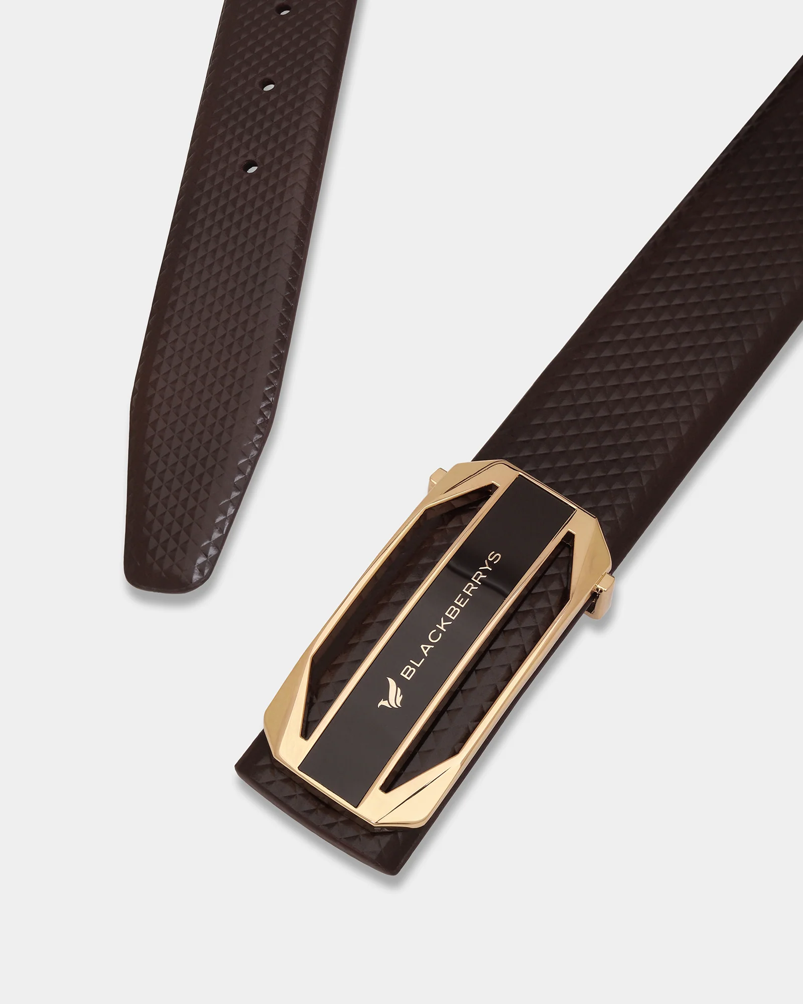 Leather Brown Textured Belt - Amicola - Image 2