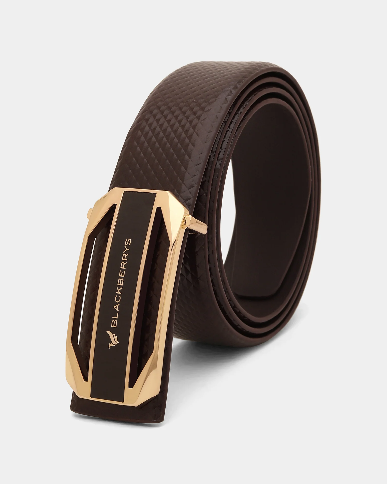 Leather Brown Textured Belt - Amicola - Image 3