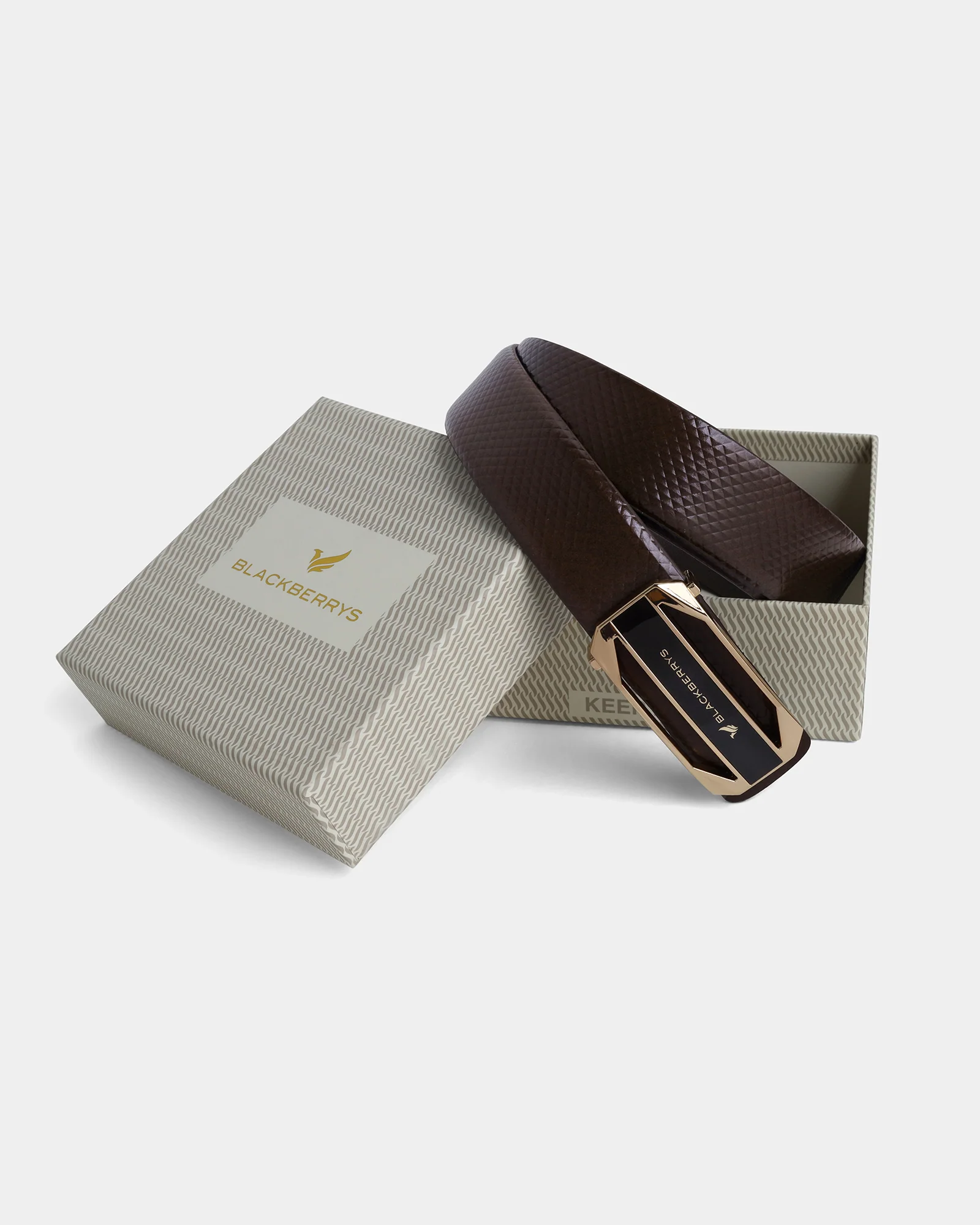Leather Brown Textured Belt - Amicola - Image 5