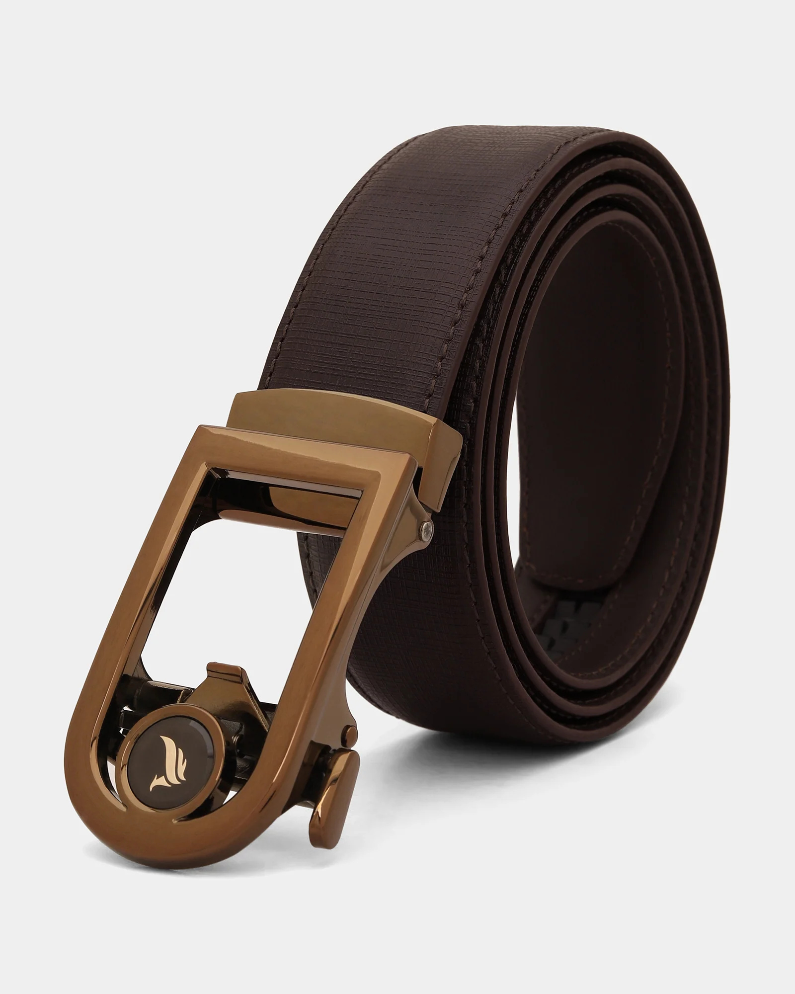 Leather Brown Textured Belt - Ardennes - Image 3