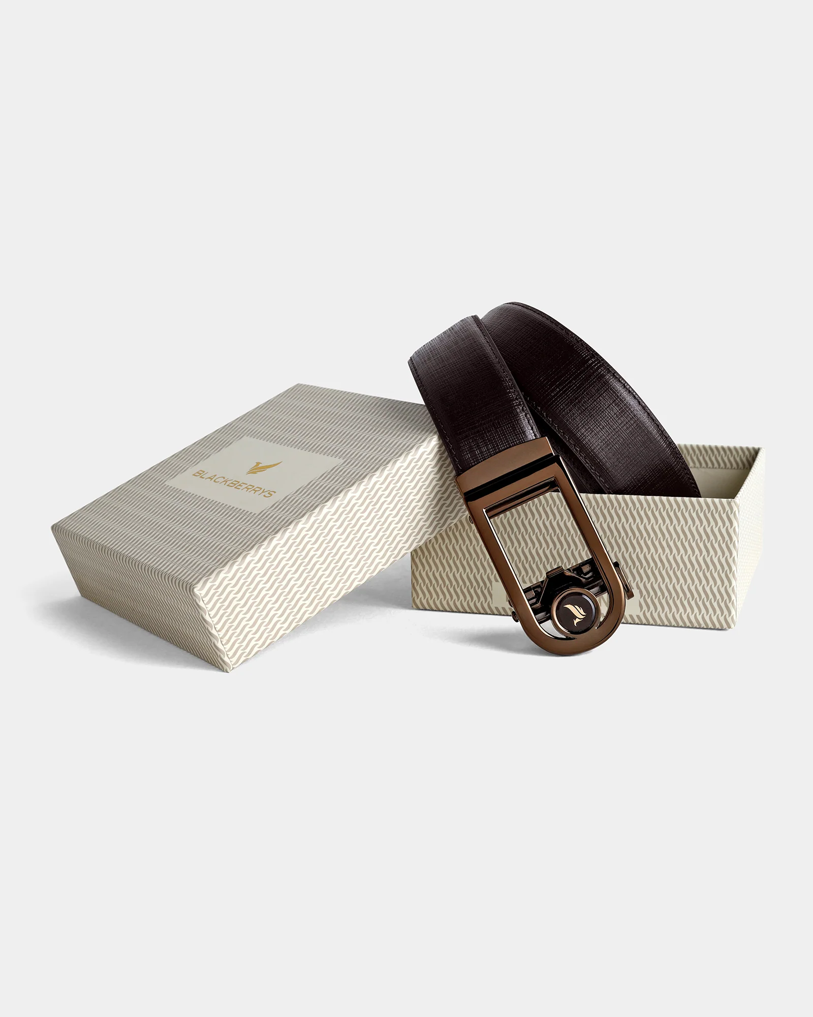 Leather Brown Textured Belt - Ardennes - Image 5