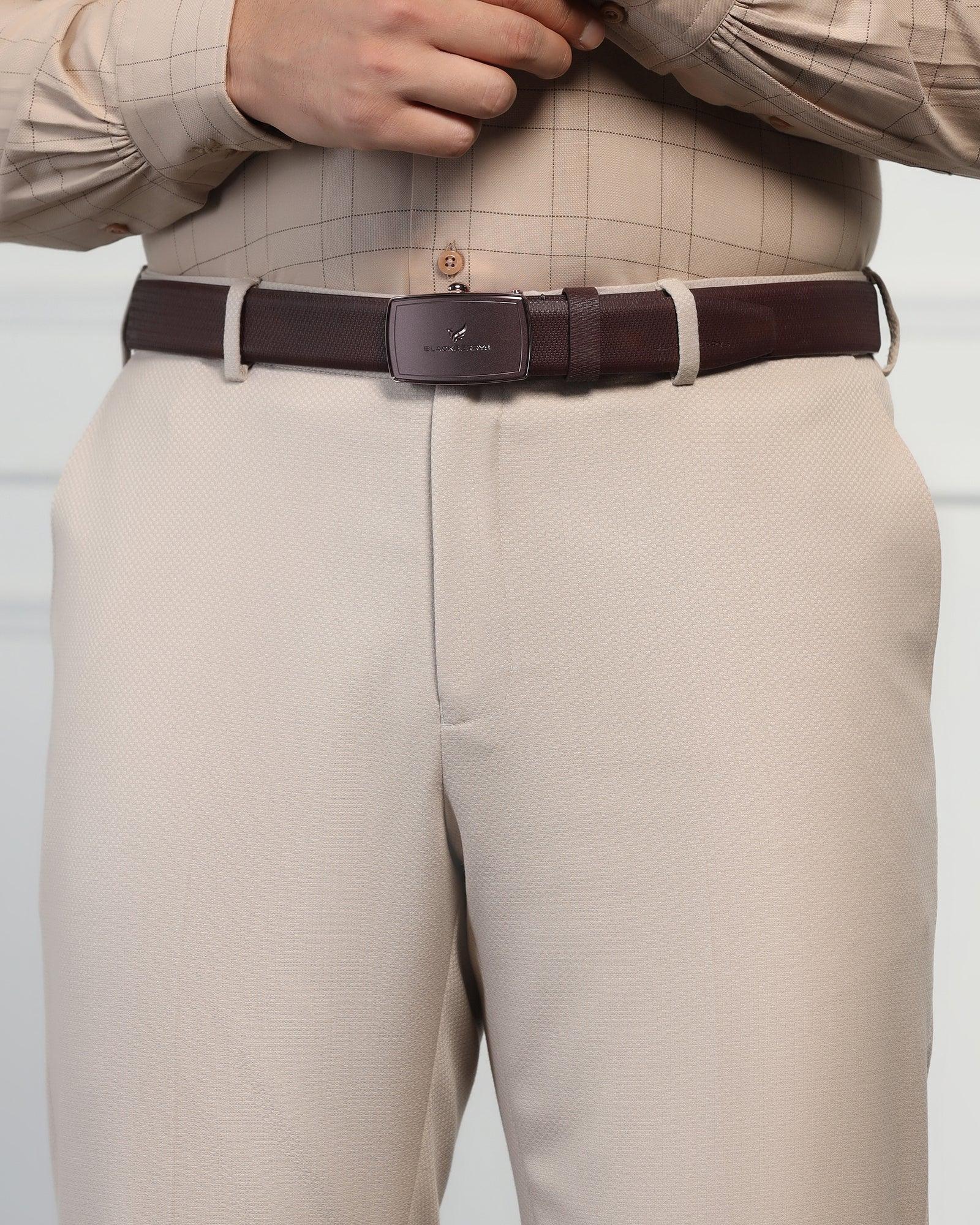 Leather Brown Textured Belt - Urseth - Image 5