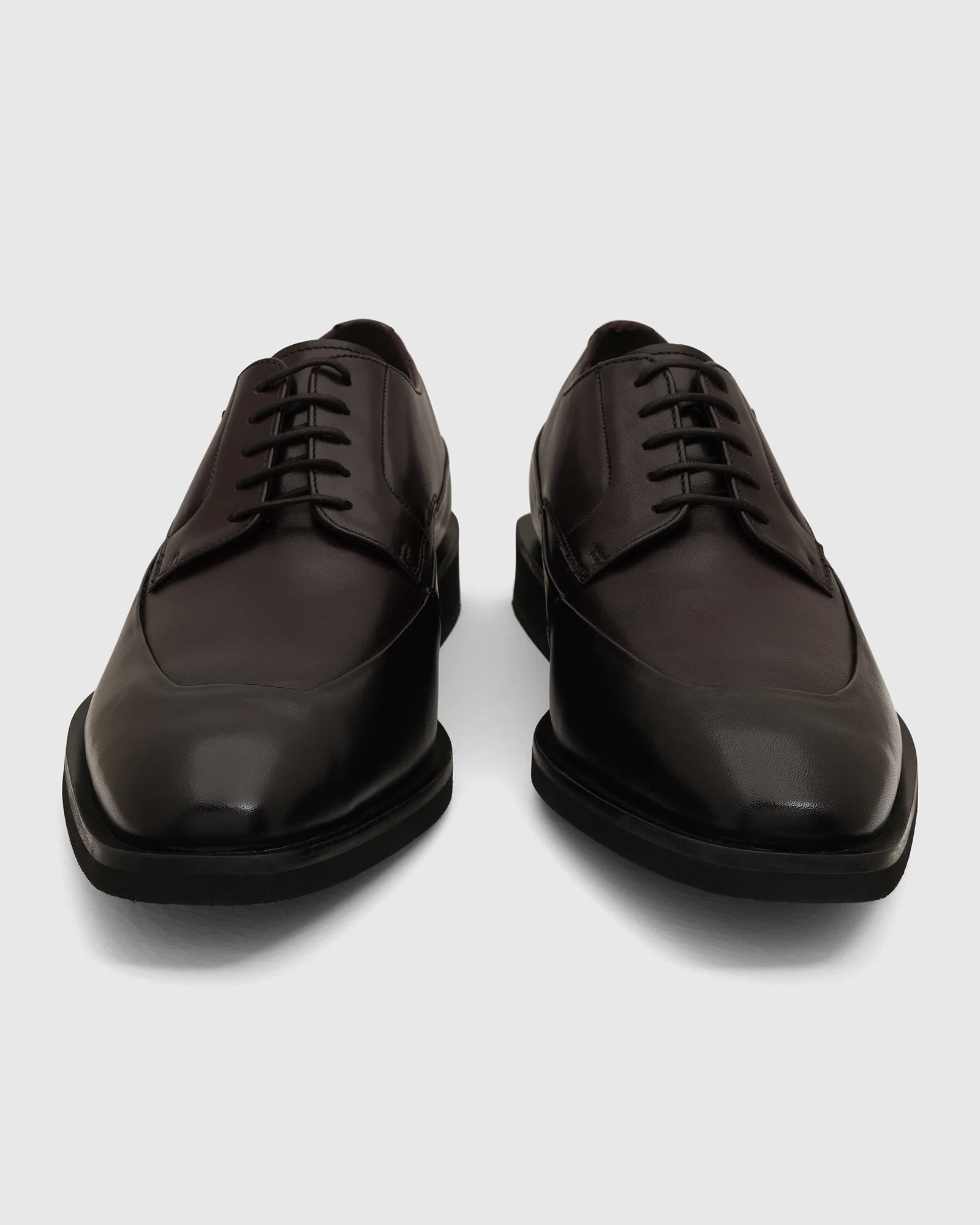 Leather Burgandy Solid Oxford Shoes - Vistara - Image 5