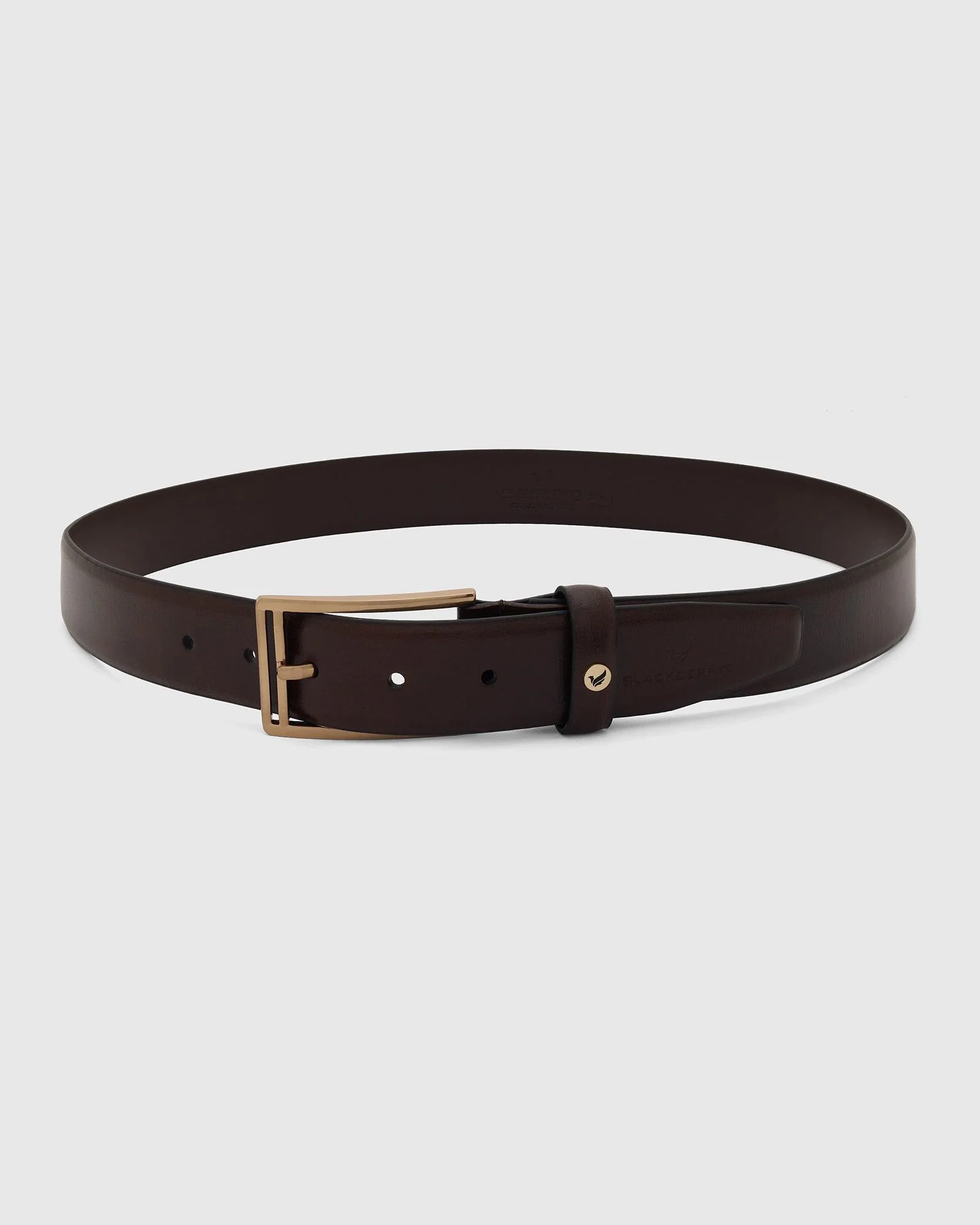 Leather Chocolate Brown Solid Belt - Uberto - Image 4