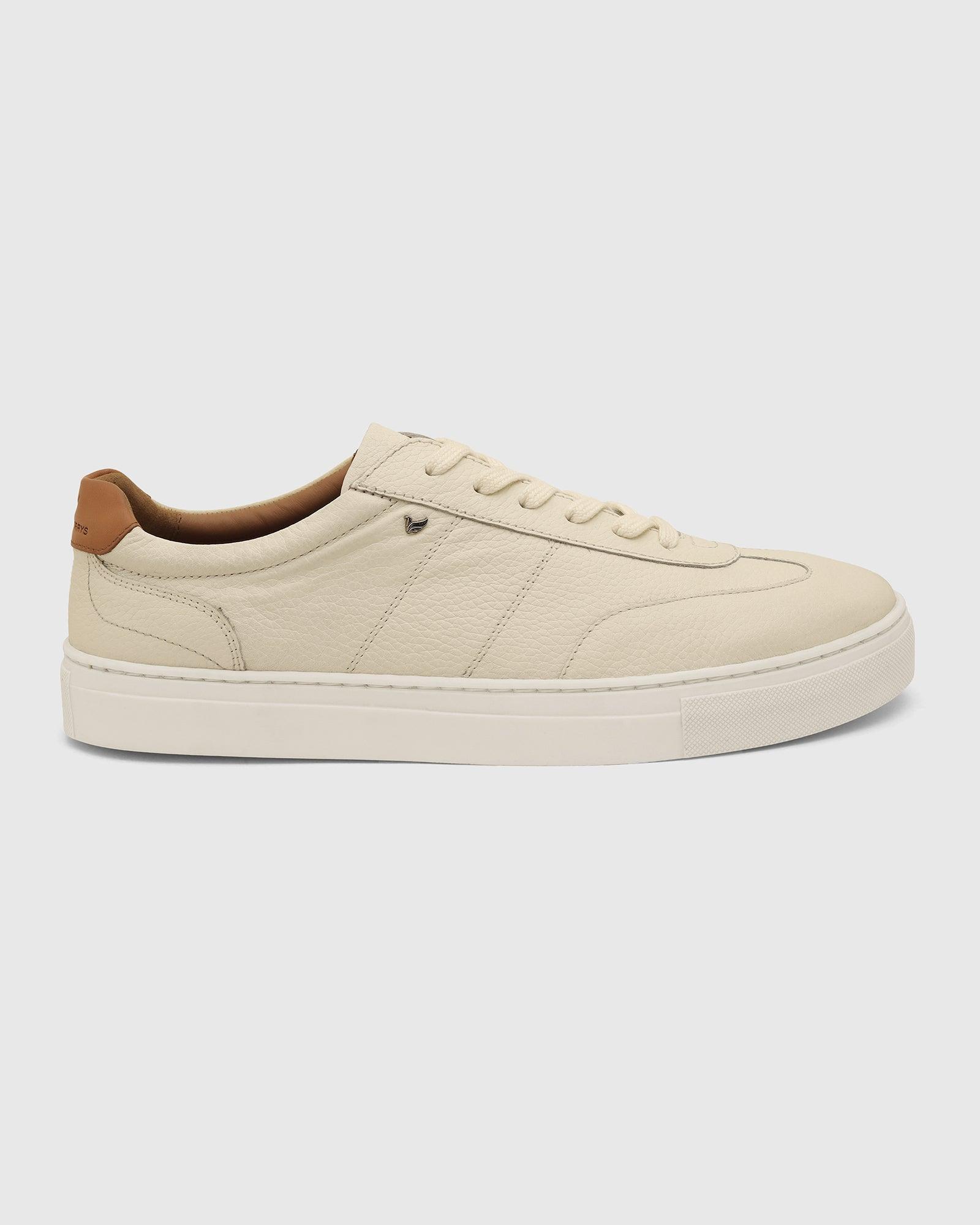 Leather Ivory White Solid Sneakers - Tablet - Image 6