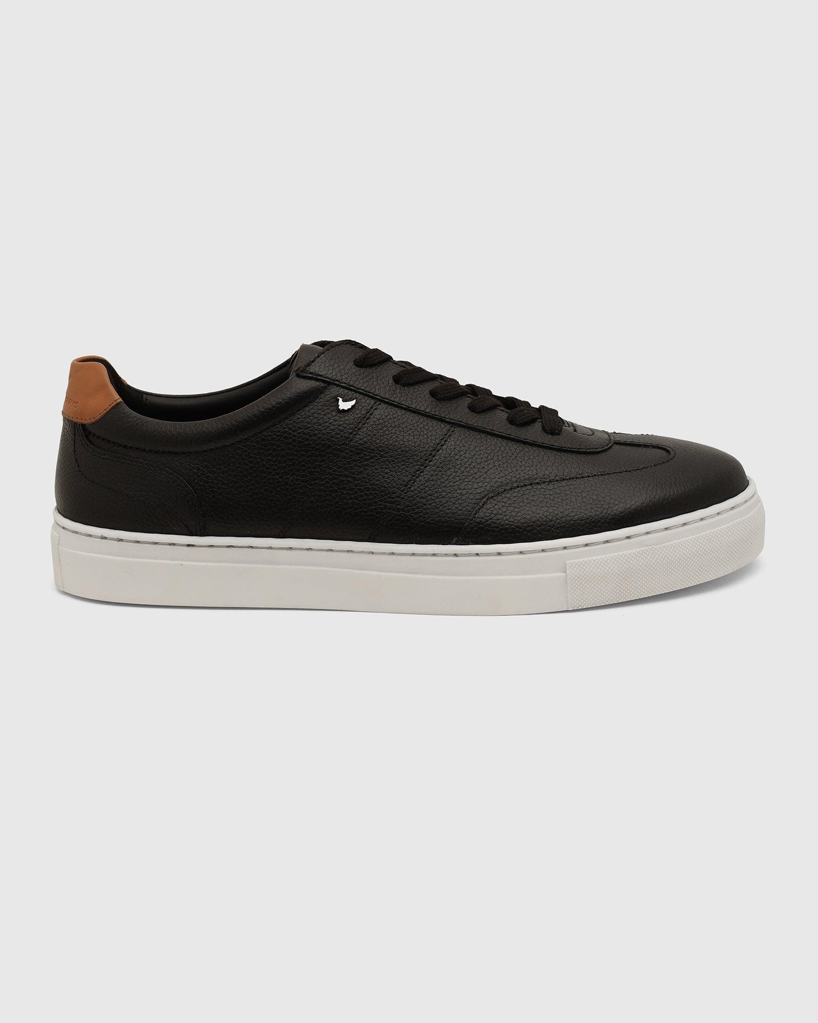 Leather Jet Black Solid Sneakers - Tablet - Image 6