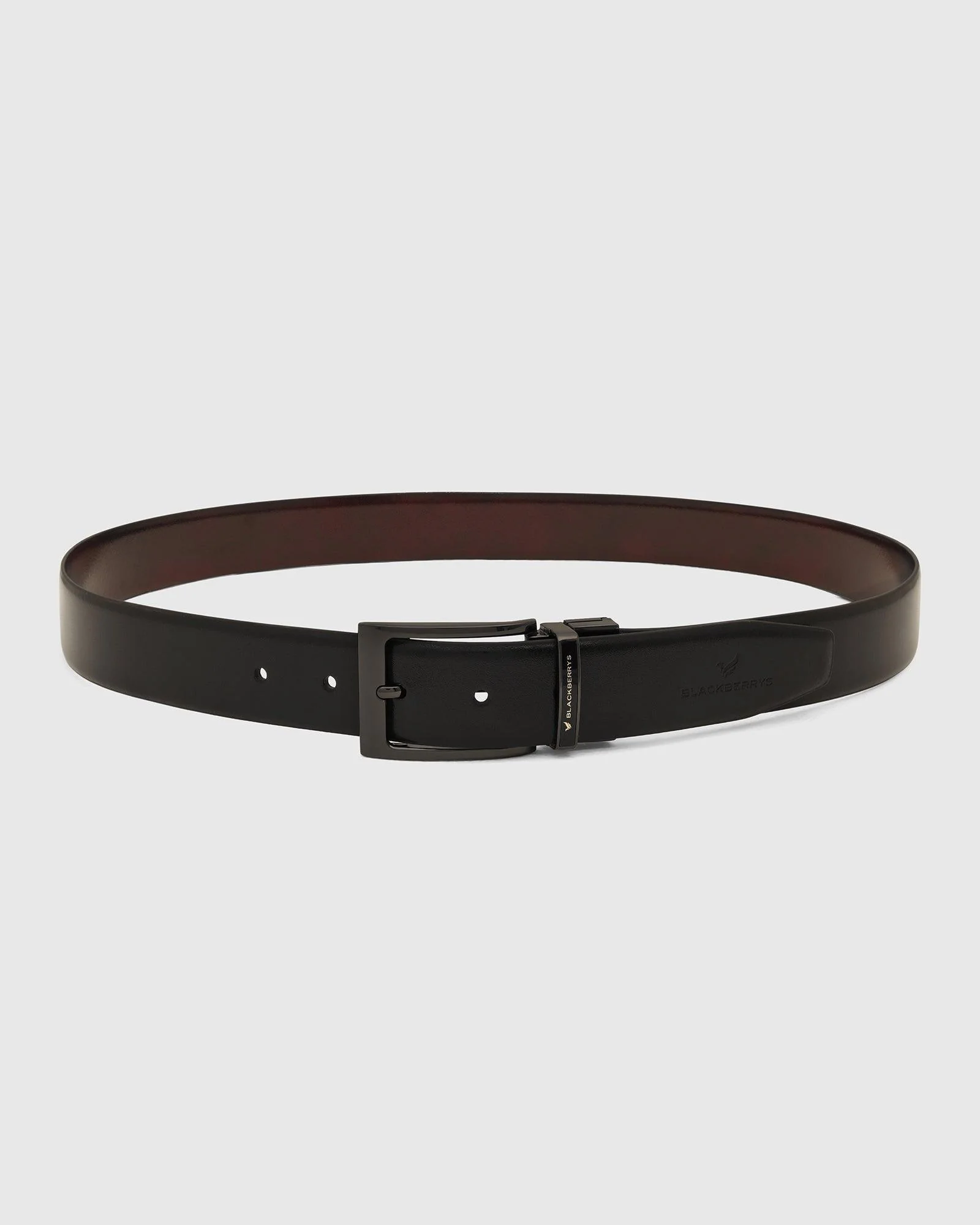 Leather Reversible Navy & Brown Solid Belt - Ursino - Image 5