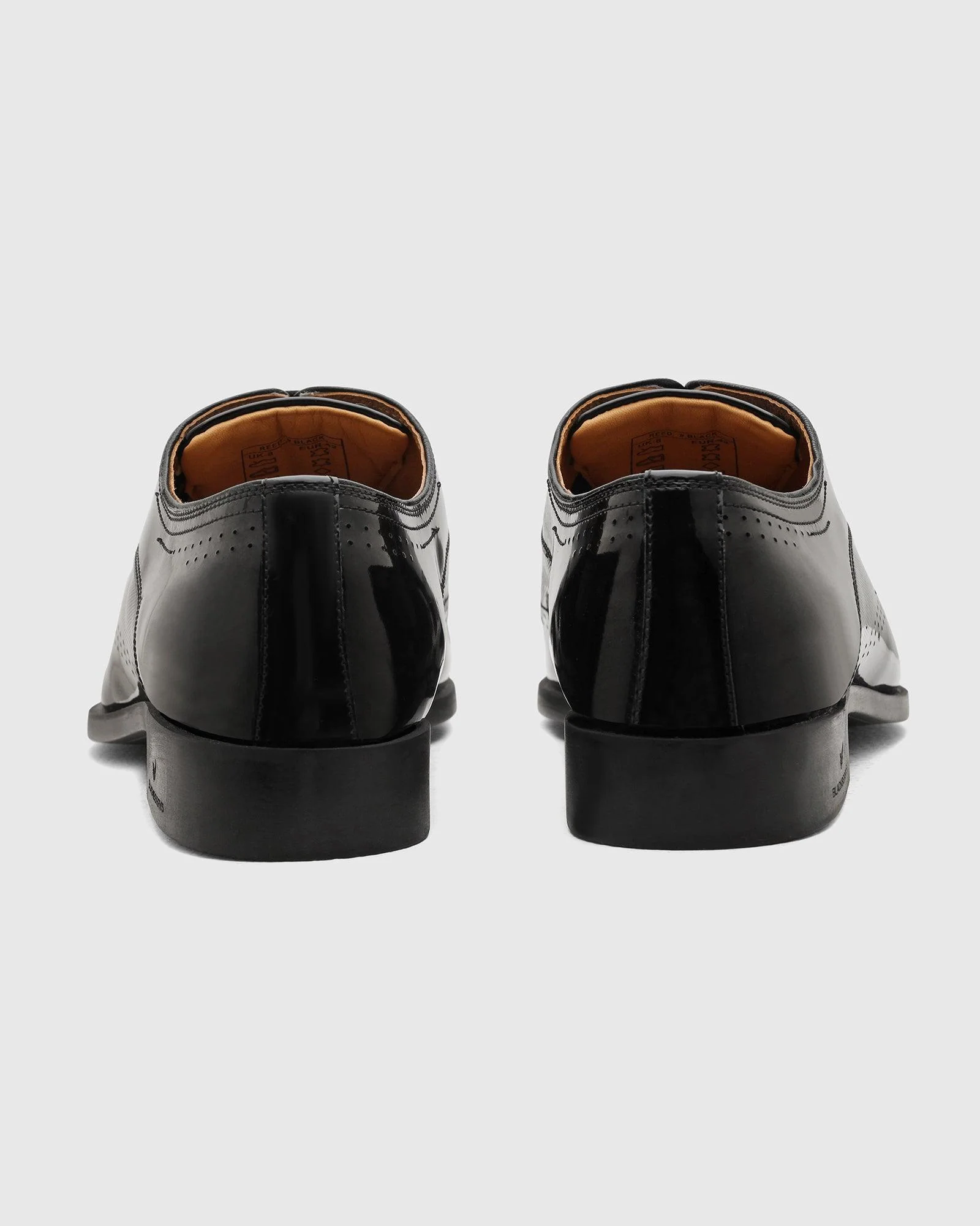 Leather Black Solid Oxford Shoes - Reed - Image 4