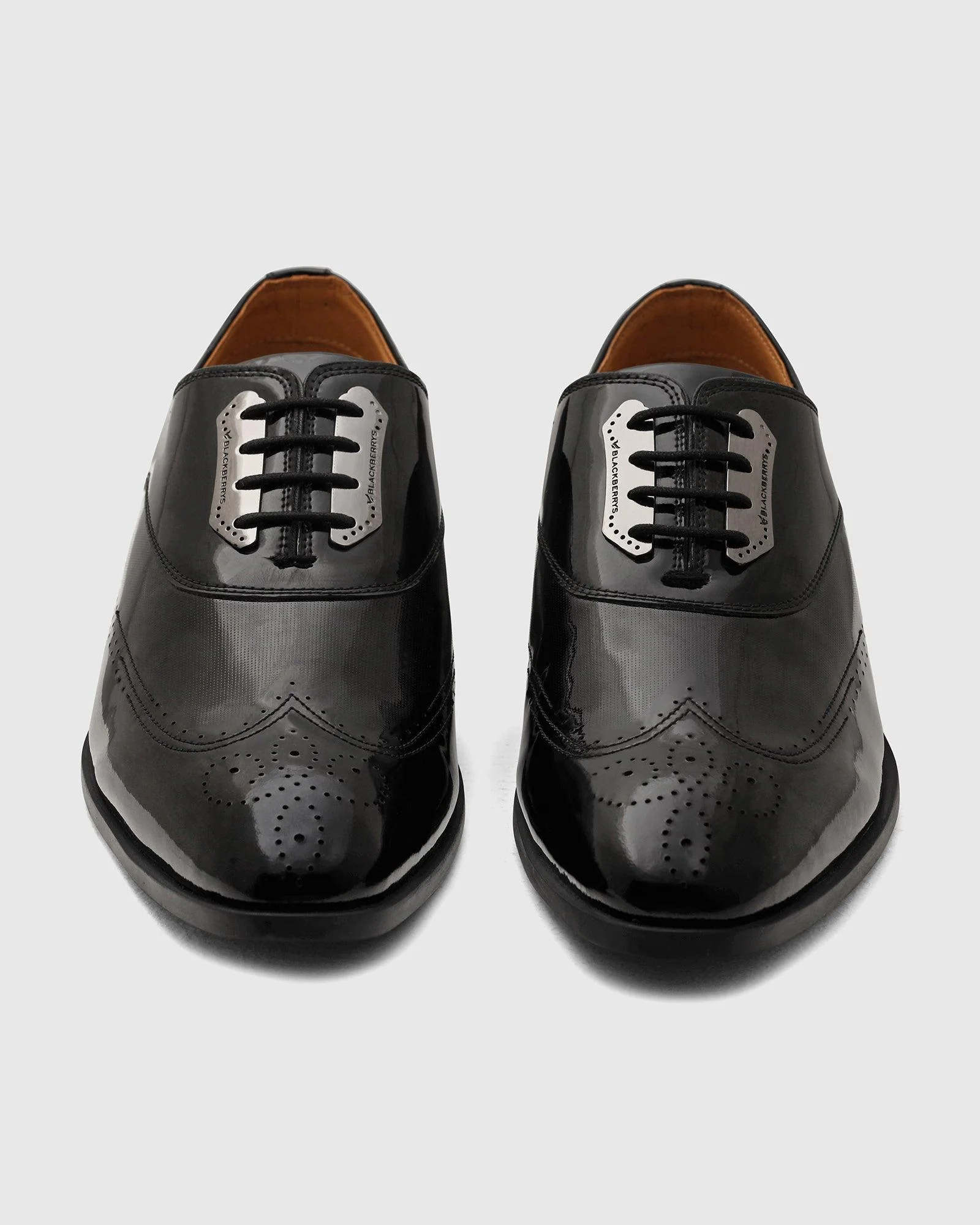 Leather Black Solid Oxford Shoes - Reed - Image 6