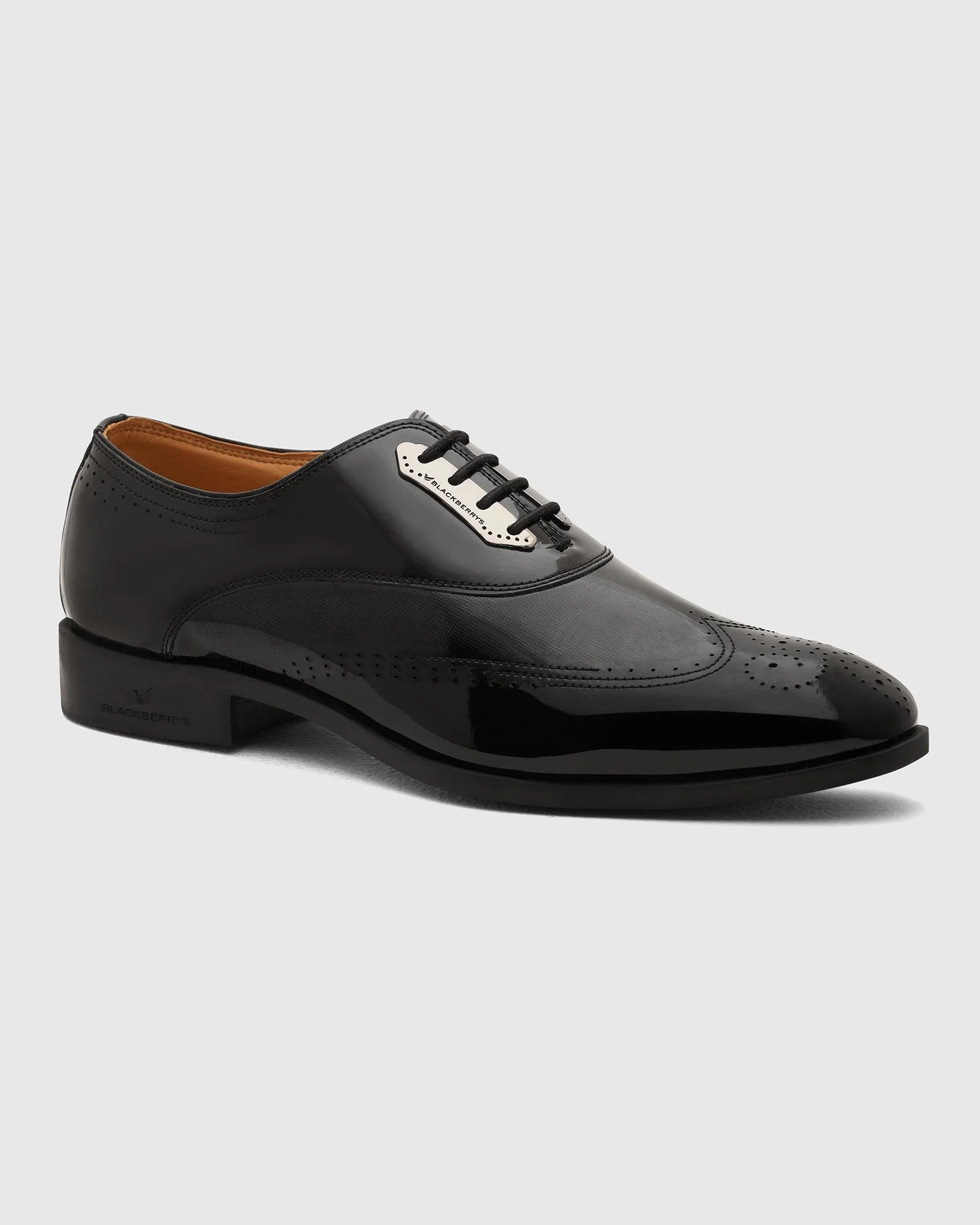 Leather Black Solid Oxford Shoes - Reed - Image 7