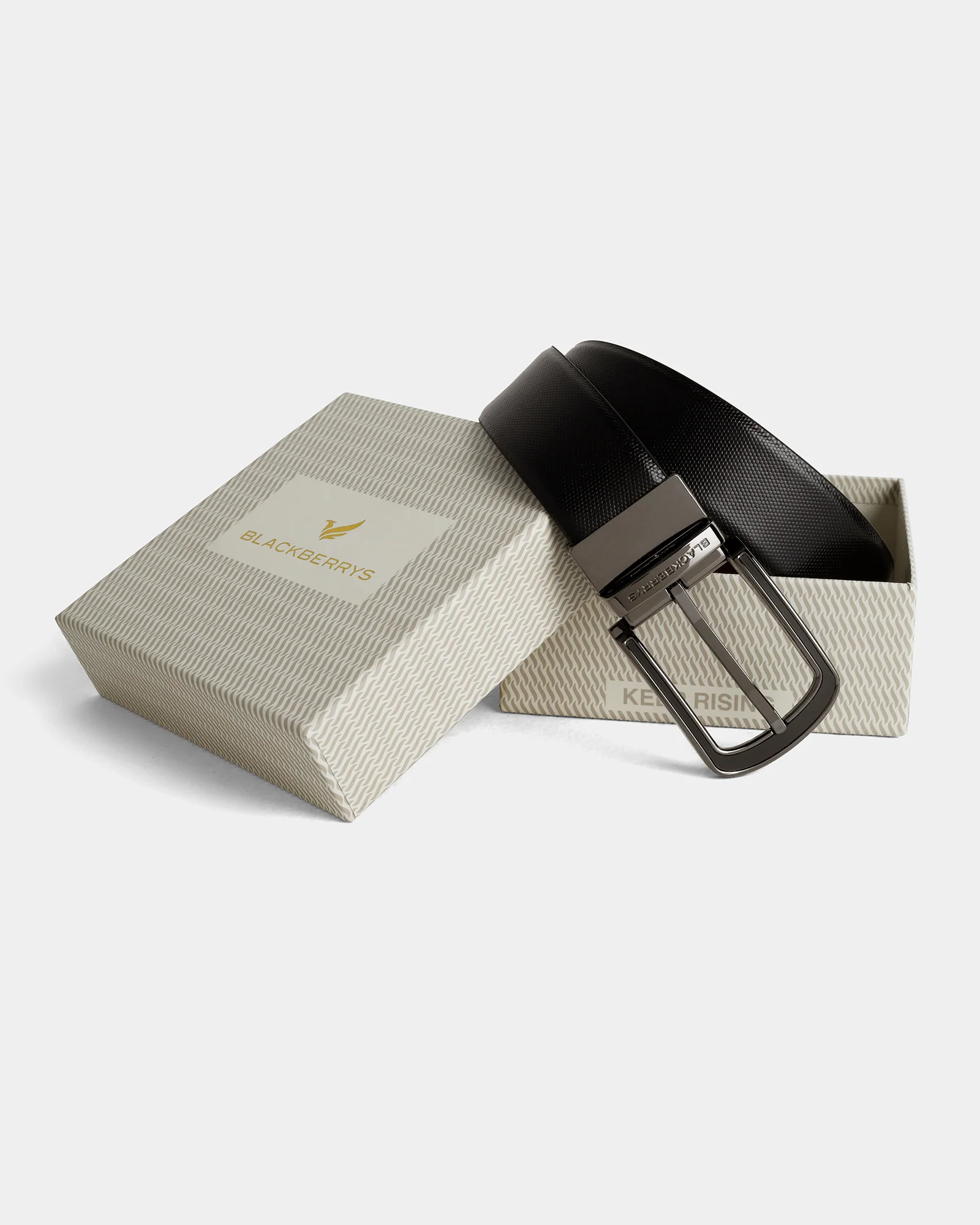 Leather Reversible Black & Brown Textured Belt - Aplite - Image 6