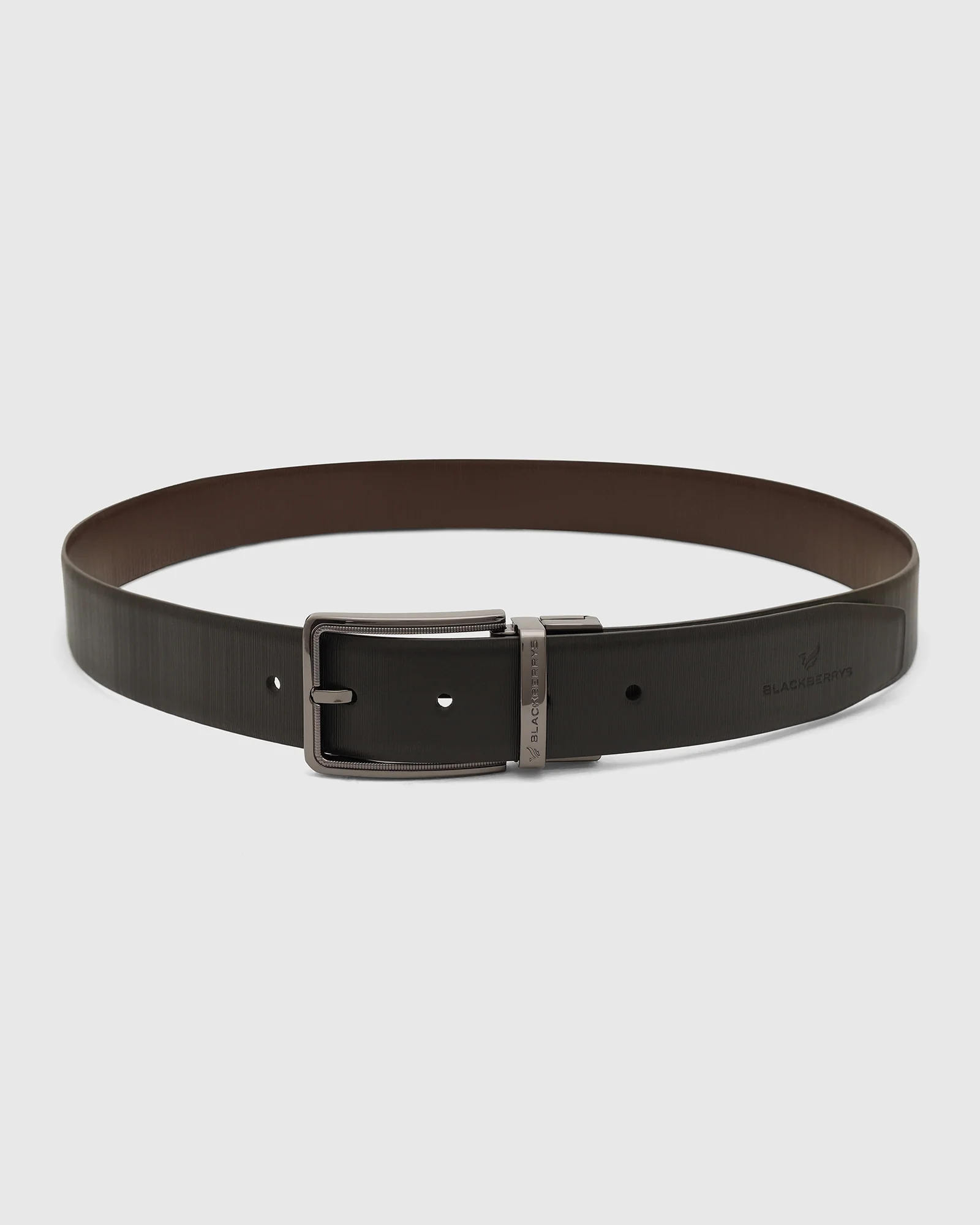 Leather Reversible Black & Brown Textured Belt - Vallen - Image 5