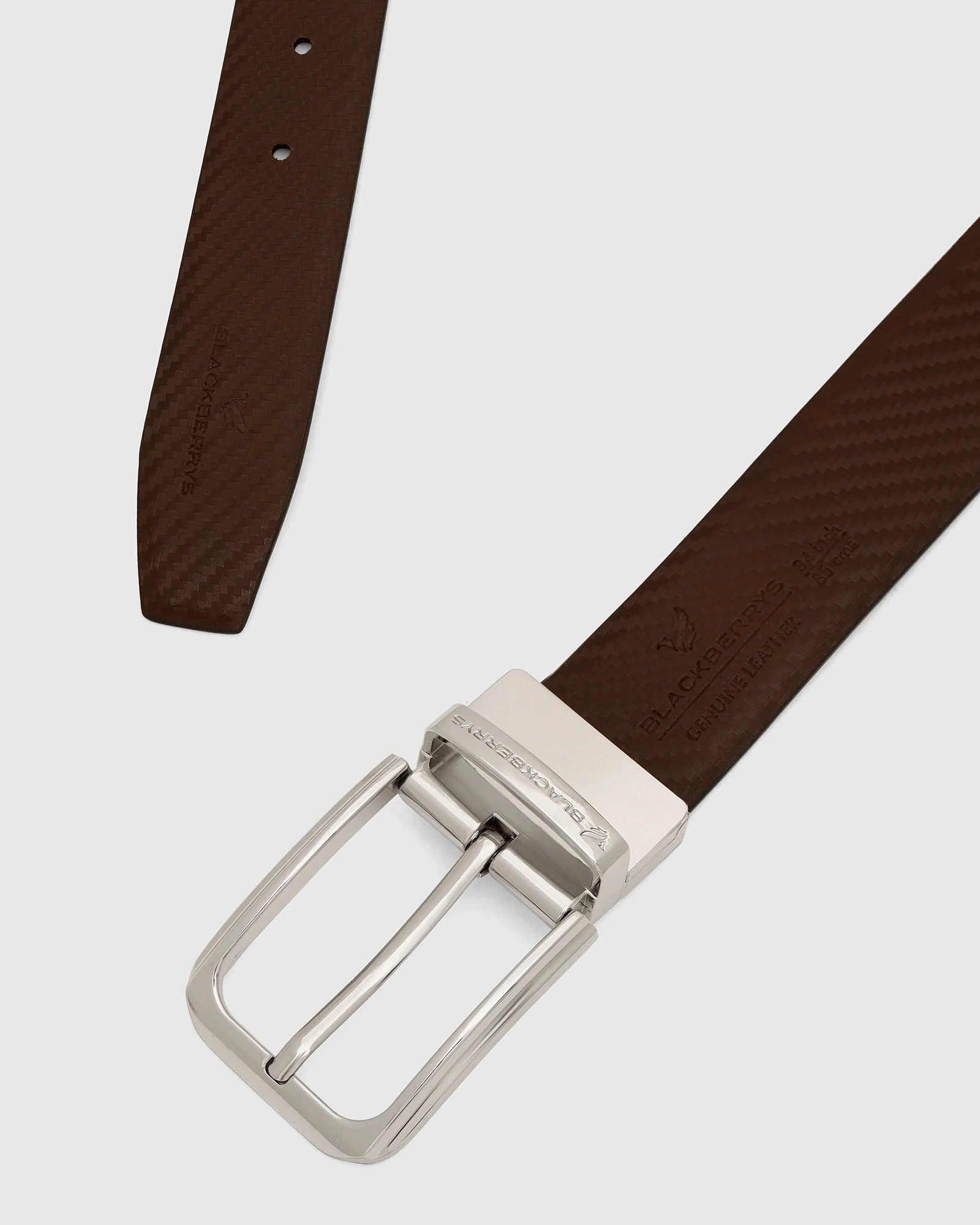 Leather Reversible Black & Brown Textured Belt - Vegas - Image 3
