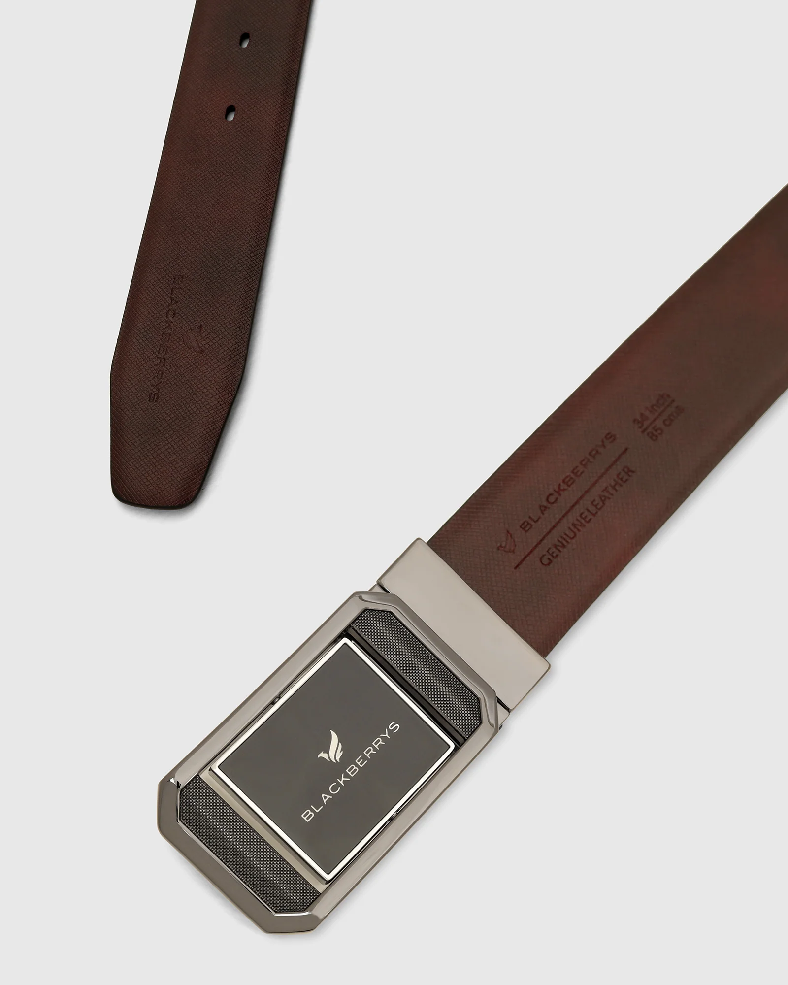 Leather Reversible Black & Burgundy Solid Belt - Vitor - Image 3