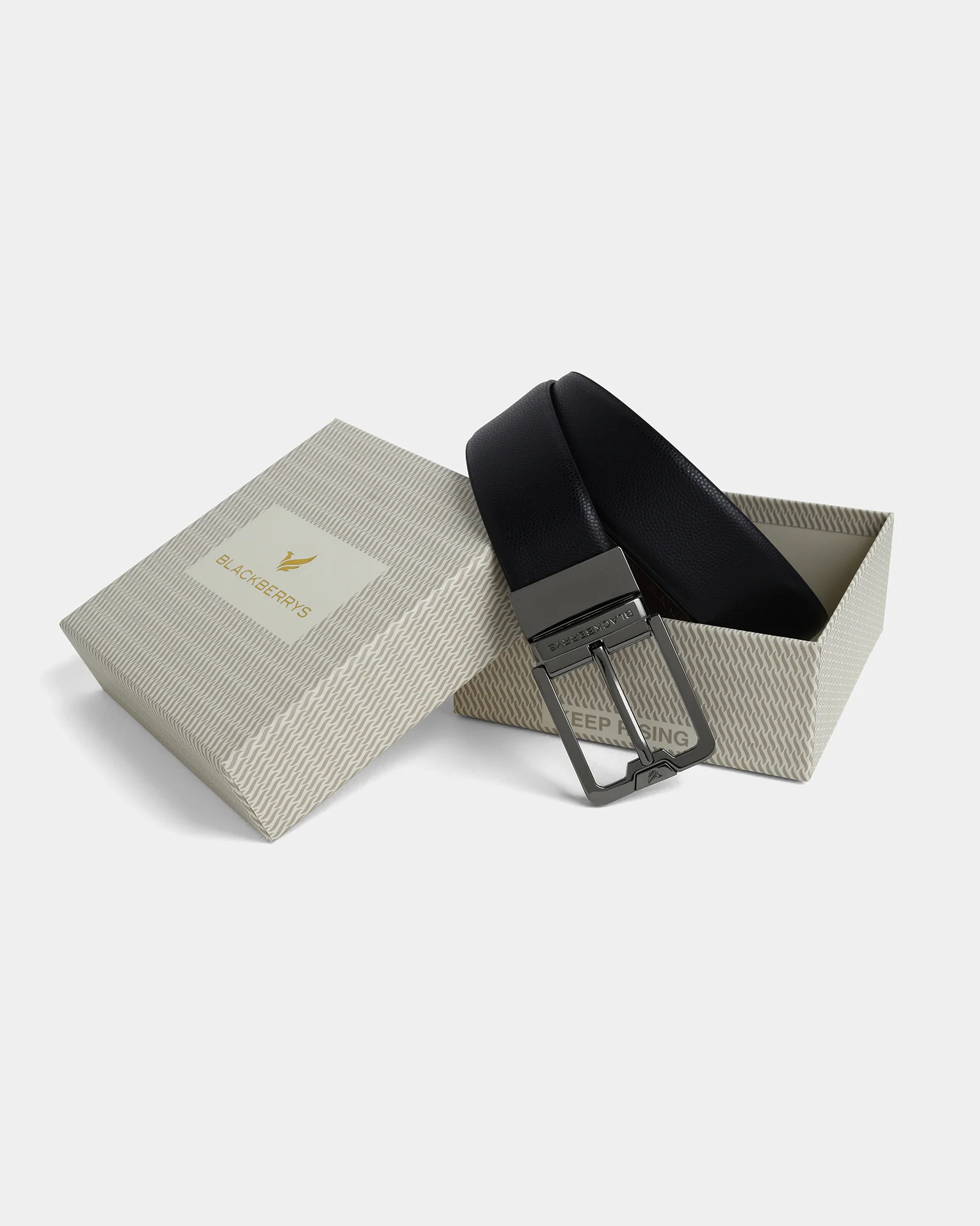 Leather Reversible Black & Burgandy Textured Belt - Arizona - Image 6
