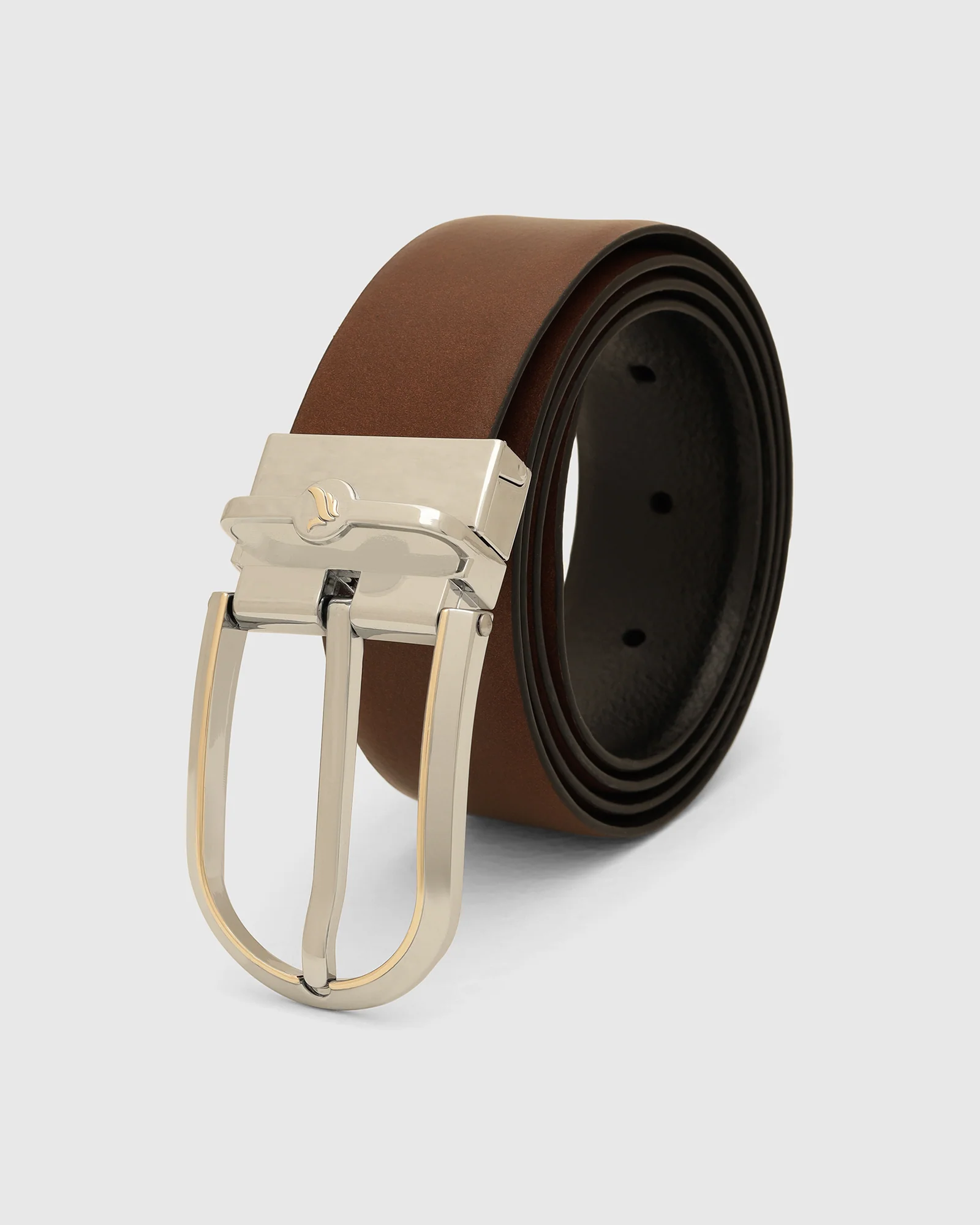 Leather Reversible Black & Tan Solid Belt - Valu - Image 4