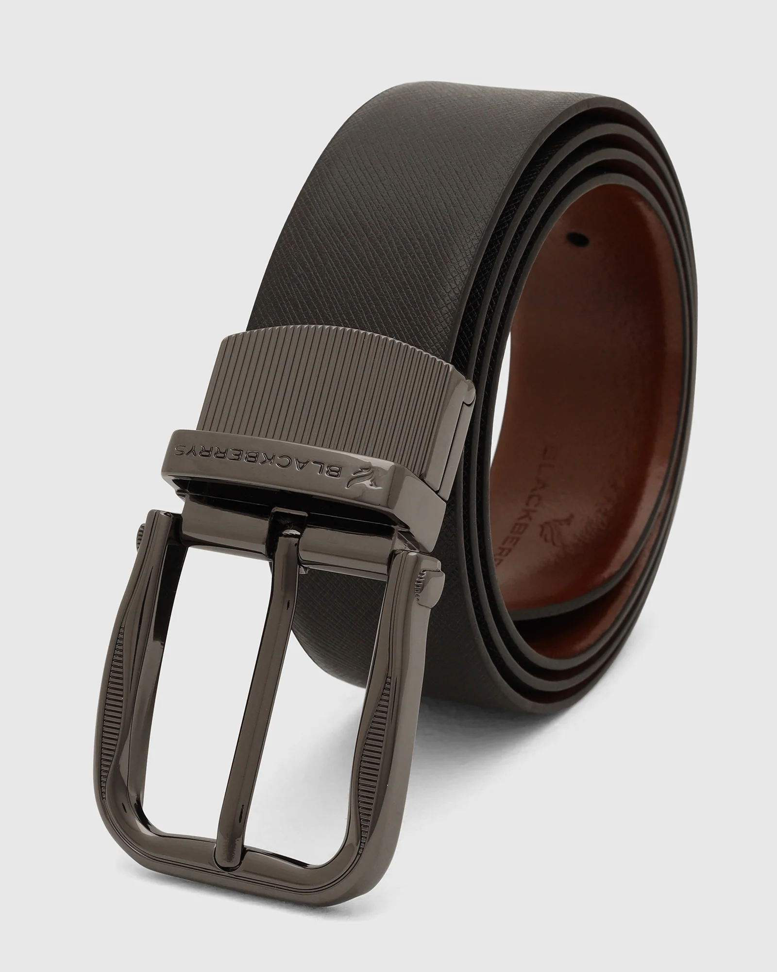 Leather Reversible Black & Tan Solid Belt - Vitus - Image 4