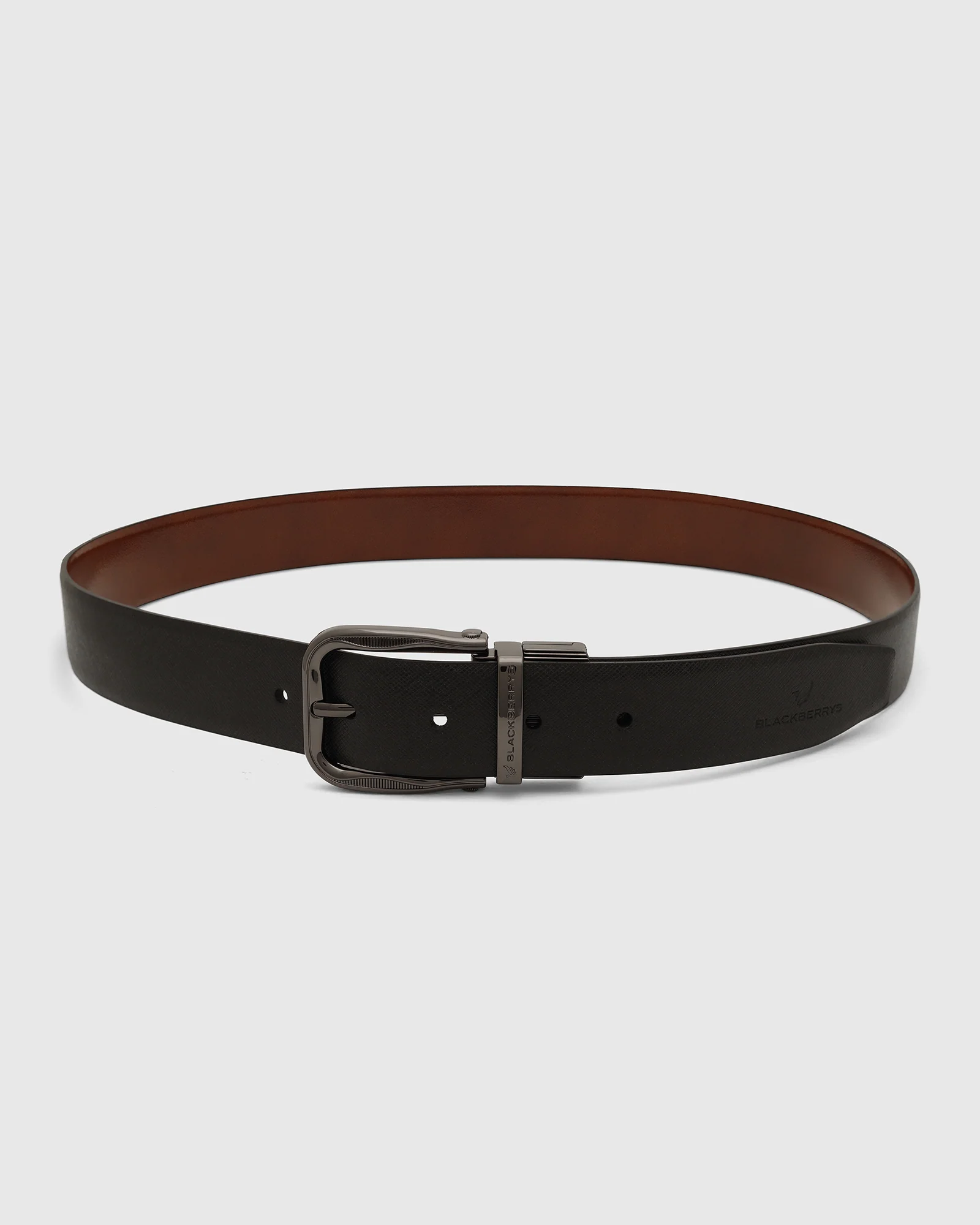 Leather Reversible Black & Tan Solid Belt - Vitus - Image 5