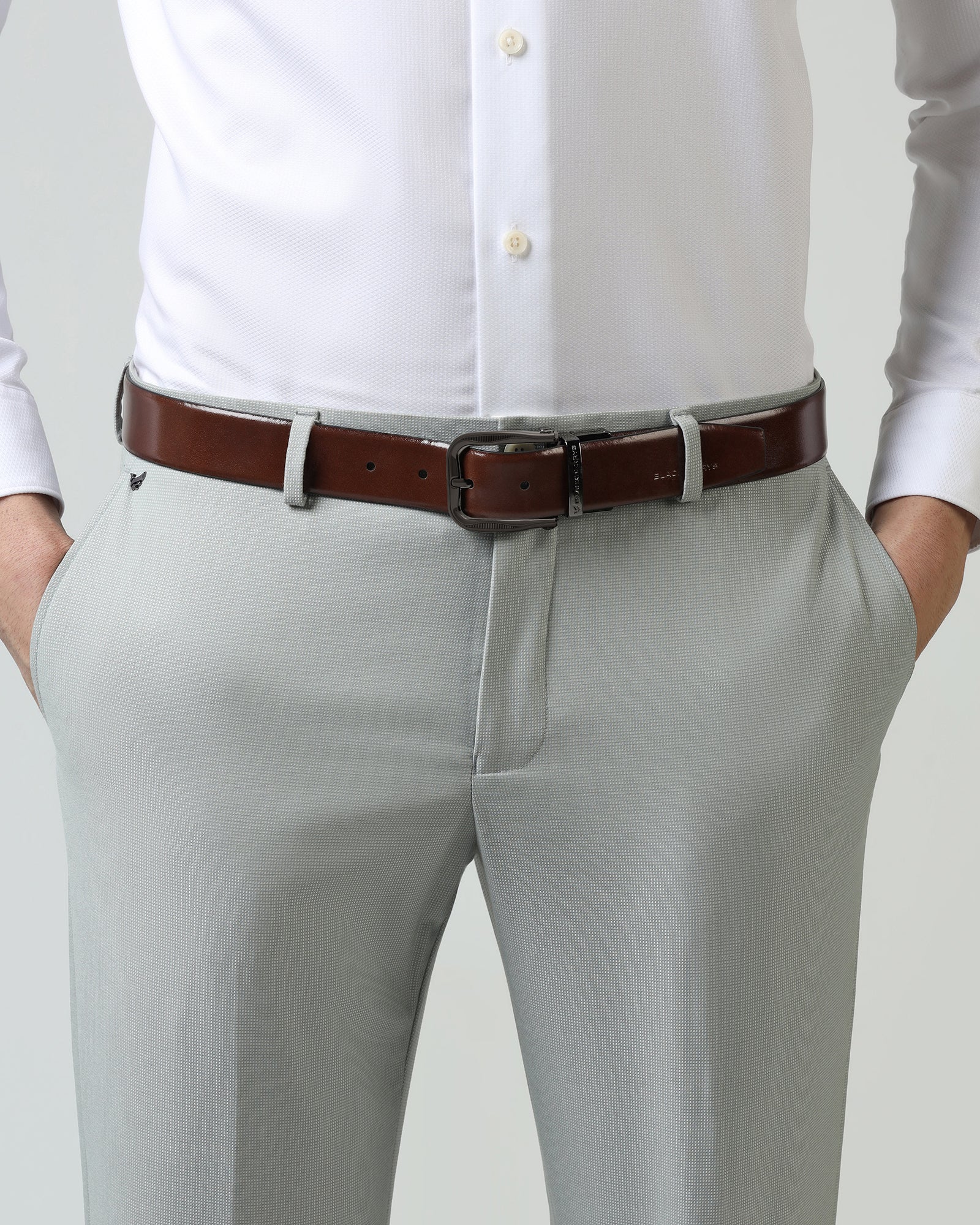 Leather Reversible Black & Tan Solid Belt - Vitus - Image 7