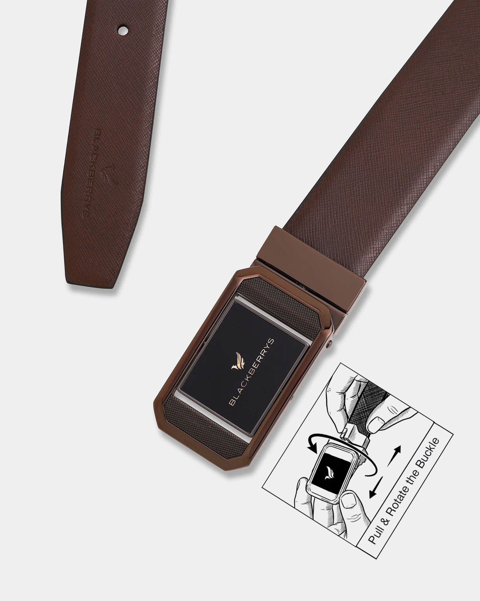 6-in-1 Reversible Leather Black & Brown Belt Gift Set - Averno - Image 2